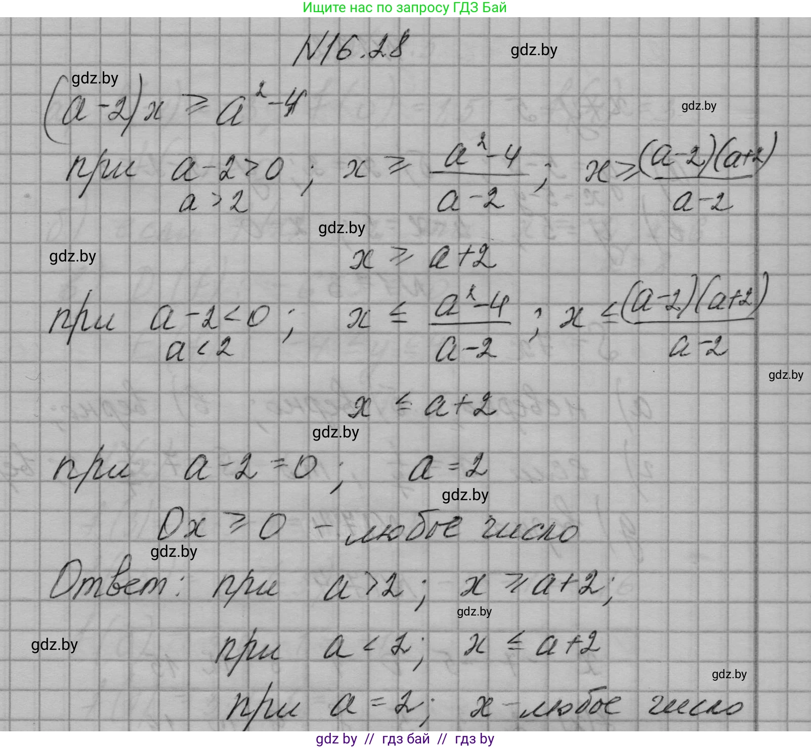 Алгебра, 7-9 класс Сборник задач, авторы: Арефьева Ирина Глебовна, Пирютко Ольга Николаевна, издательство Народная асвета, Минск, 2020, страница 73, номер 16.28, Решение