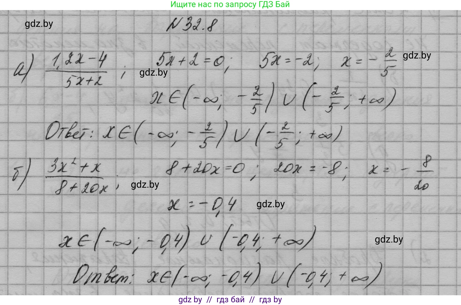 Алгебра, 7-9 класс Сборник задач, авторы: Арефьева Ирина Глебовна, Пирютко Ольга Николаевна, издательство Народная асвета, Минск, 2020, страница 153, номер 32.8, Решение