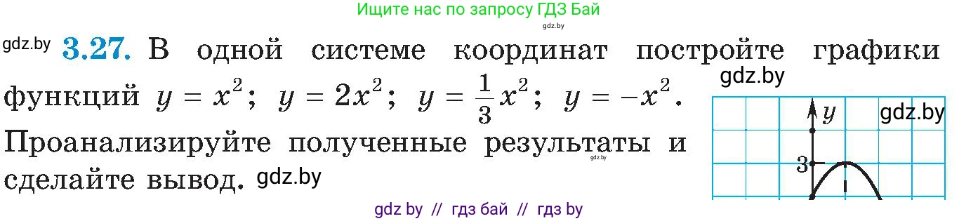 Алгебра, 8 класс Учебник, авторы: Арефьева Ирина Глебовна, Пирютко Ольга Николаевна, издательство Адукацыя i выхаванне, Минск, 2024, бирюзового цвета, страница 167, номер 3.27, Условие