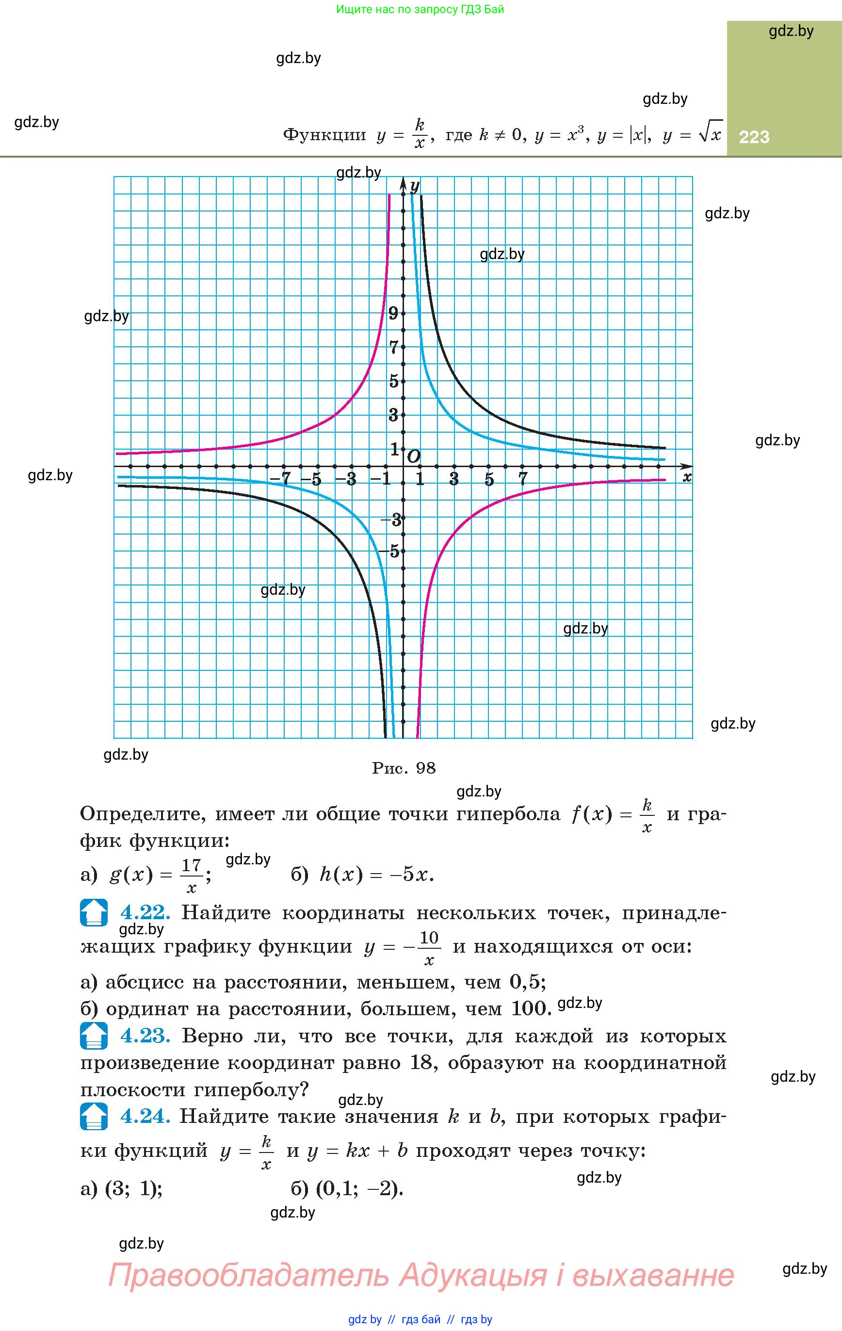 Алгебра, 8 класс Учебник, авторы: Арефьева Ирина Глебовна, Пирютко Ольга Николаевна, издательство Адукацыя i выхаванне, Минск, 2024, бирюзового цвета, страница 223