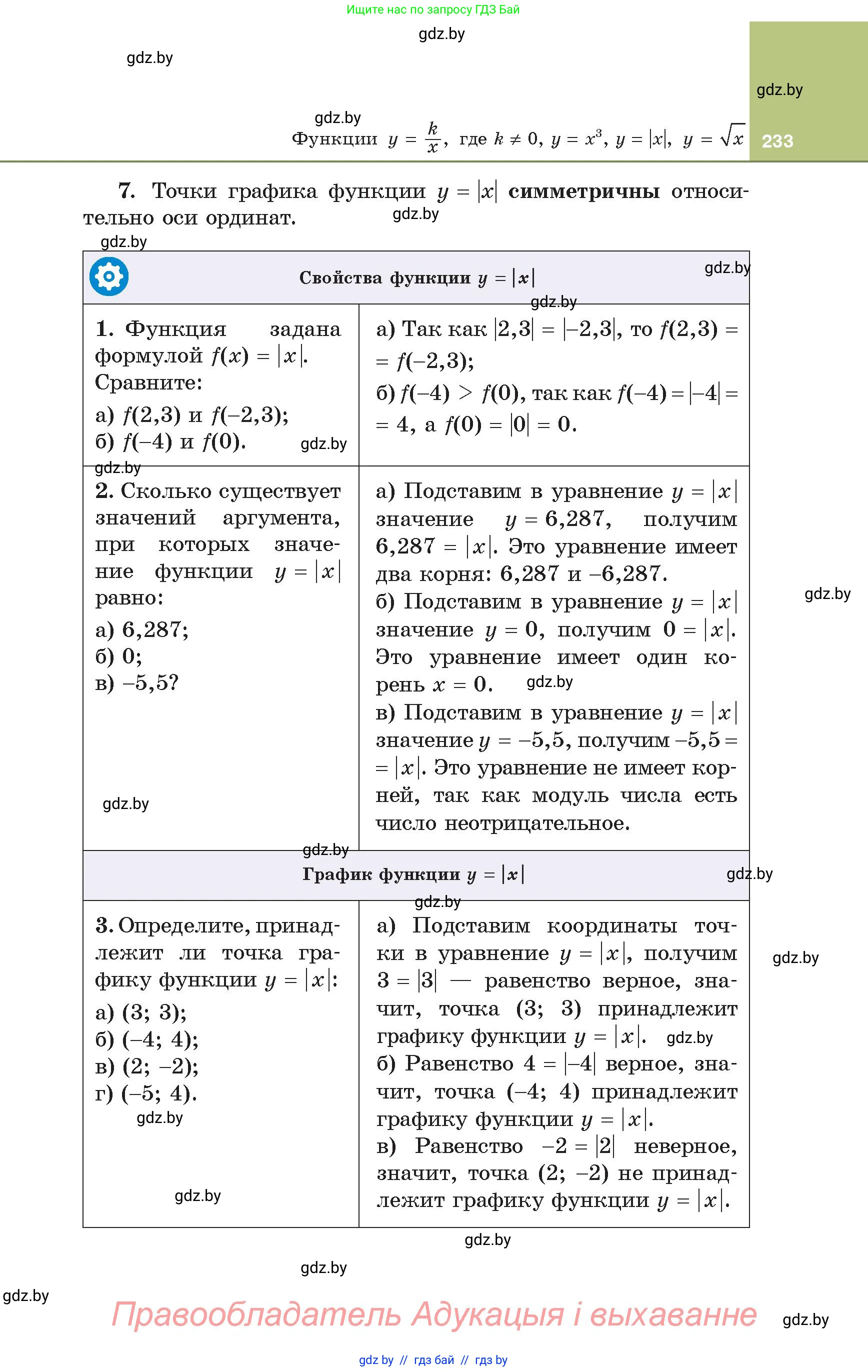 Алгебра, 8 класс Учебник, авторы: Арефьева Ирина Глебовна, Пирютко Ольга Николаевна, издательство Адукацыя i выхаванне, Минск, 2024, бирюзового цвета, страница 233