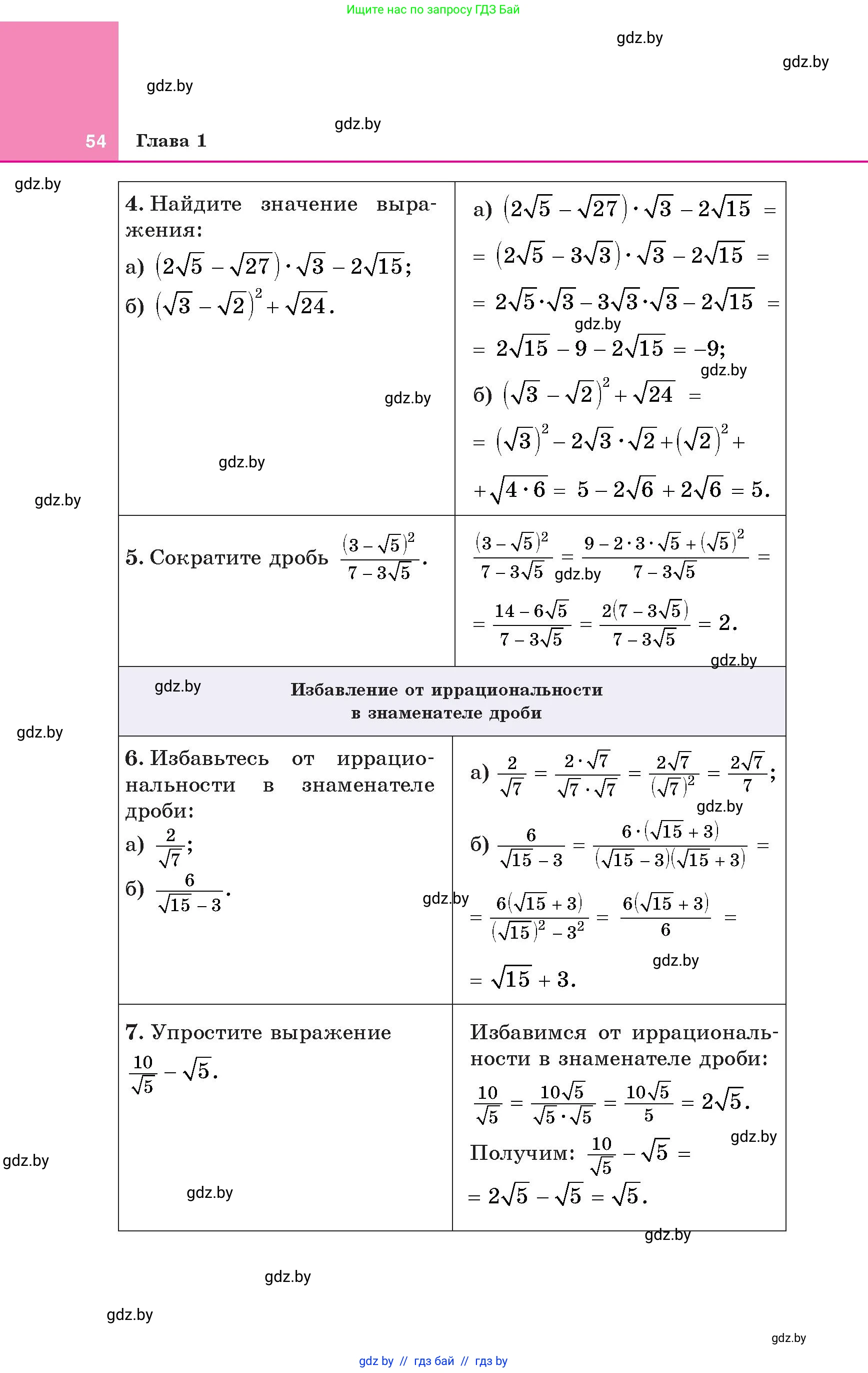Алгебра, 8 класс Учебник, авторы: Арефьева Ирина Глебовна, Пирютко Ольга Николаевна, издательство Адукацыя i выхаванне, Минск, 2024, бирюзового цвета, страница 54