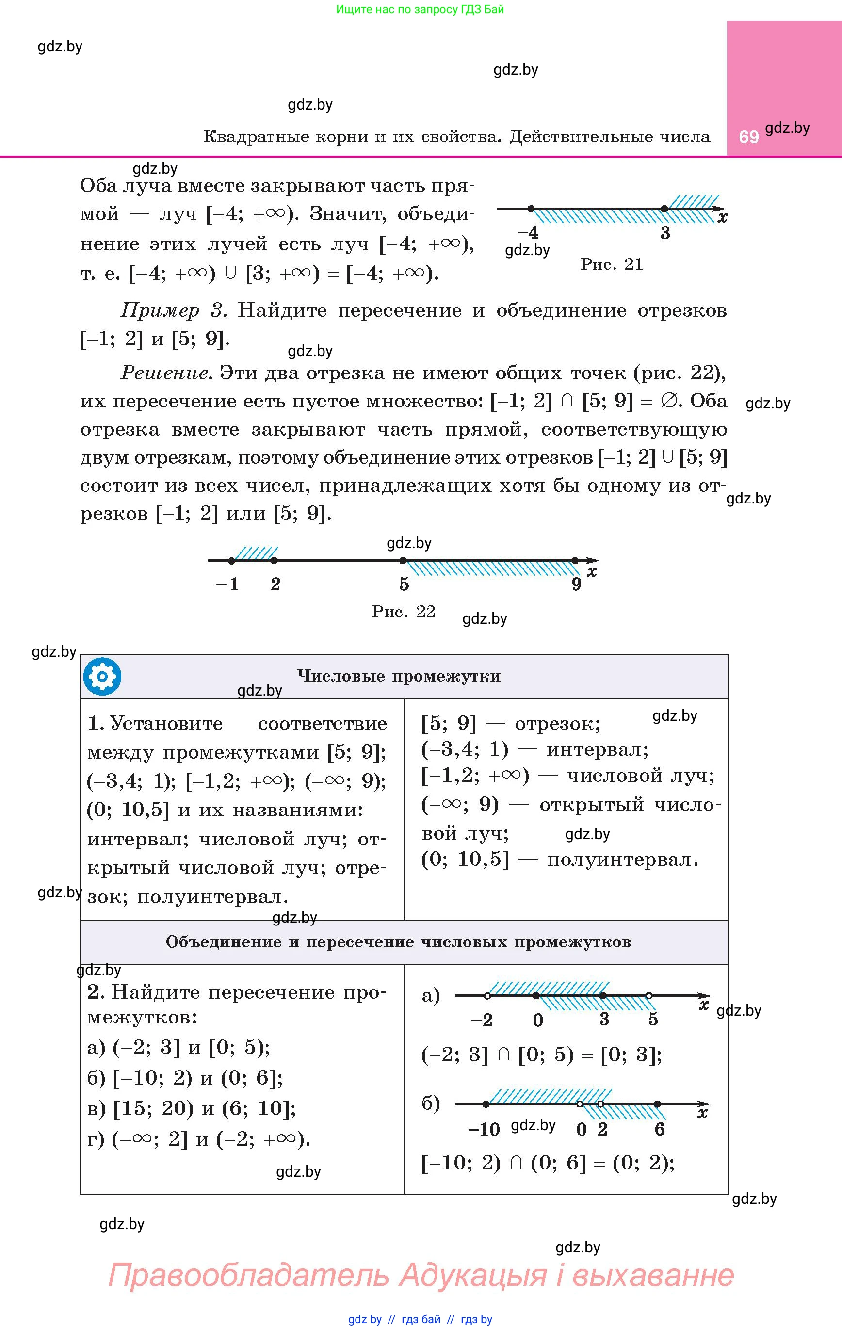 Алгебра, 8 класс Учебник, авторы: Арефьева Ирина Глебовна, Пирютко Ольга Николаевна, издательство Адукацыя i выхаванне, Минск, 2024, бирюзового цвета, страница 69