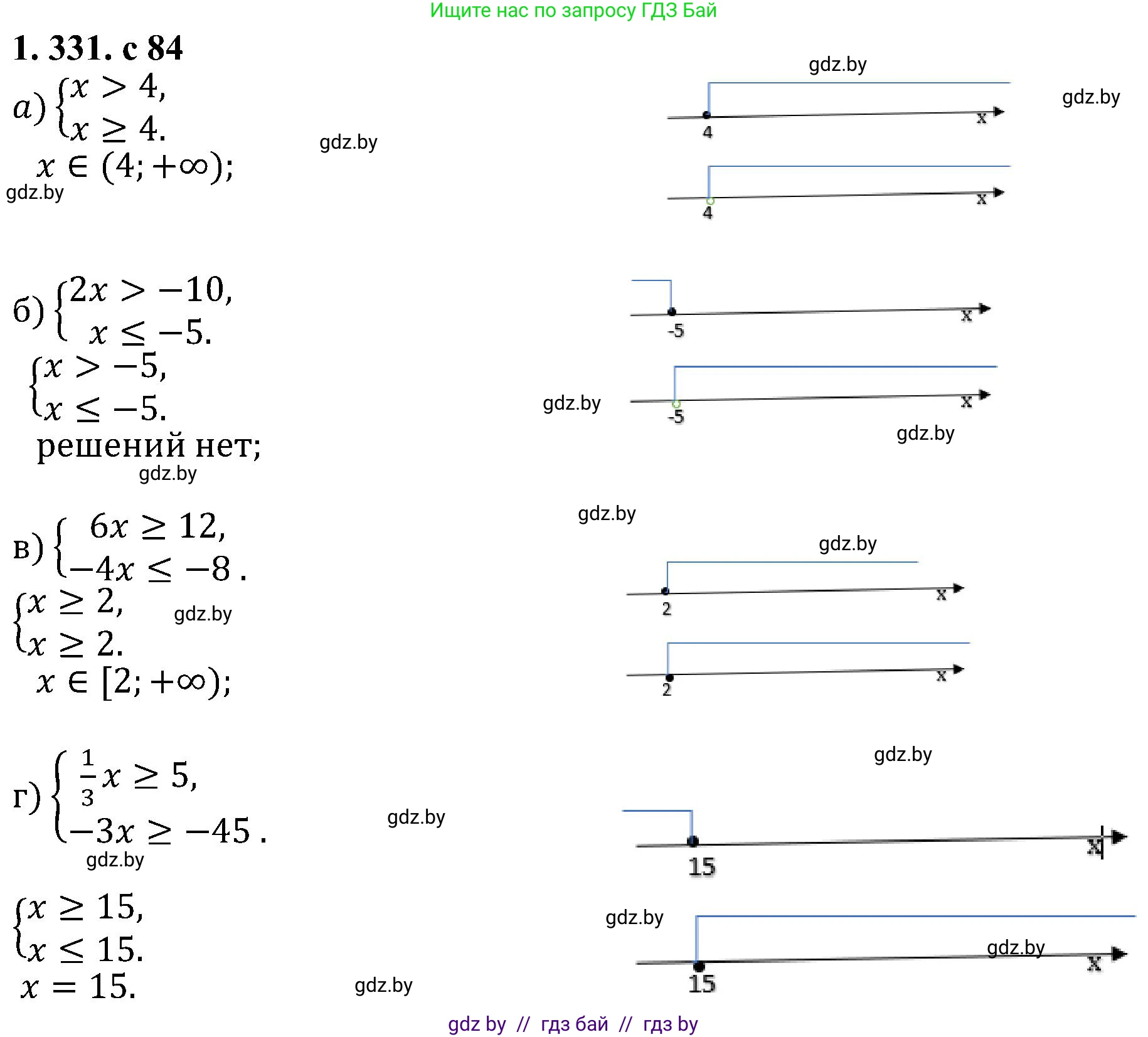 Алгебра, 8 класс Учебник, авторы: Арефьева Ирина Глебовна, Пирютко Ольга Николаевна, издательство Адукацыя i выхаванне, Минск, 2024, бирюзового цвета, страница 84, номер 1.331, Решение