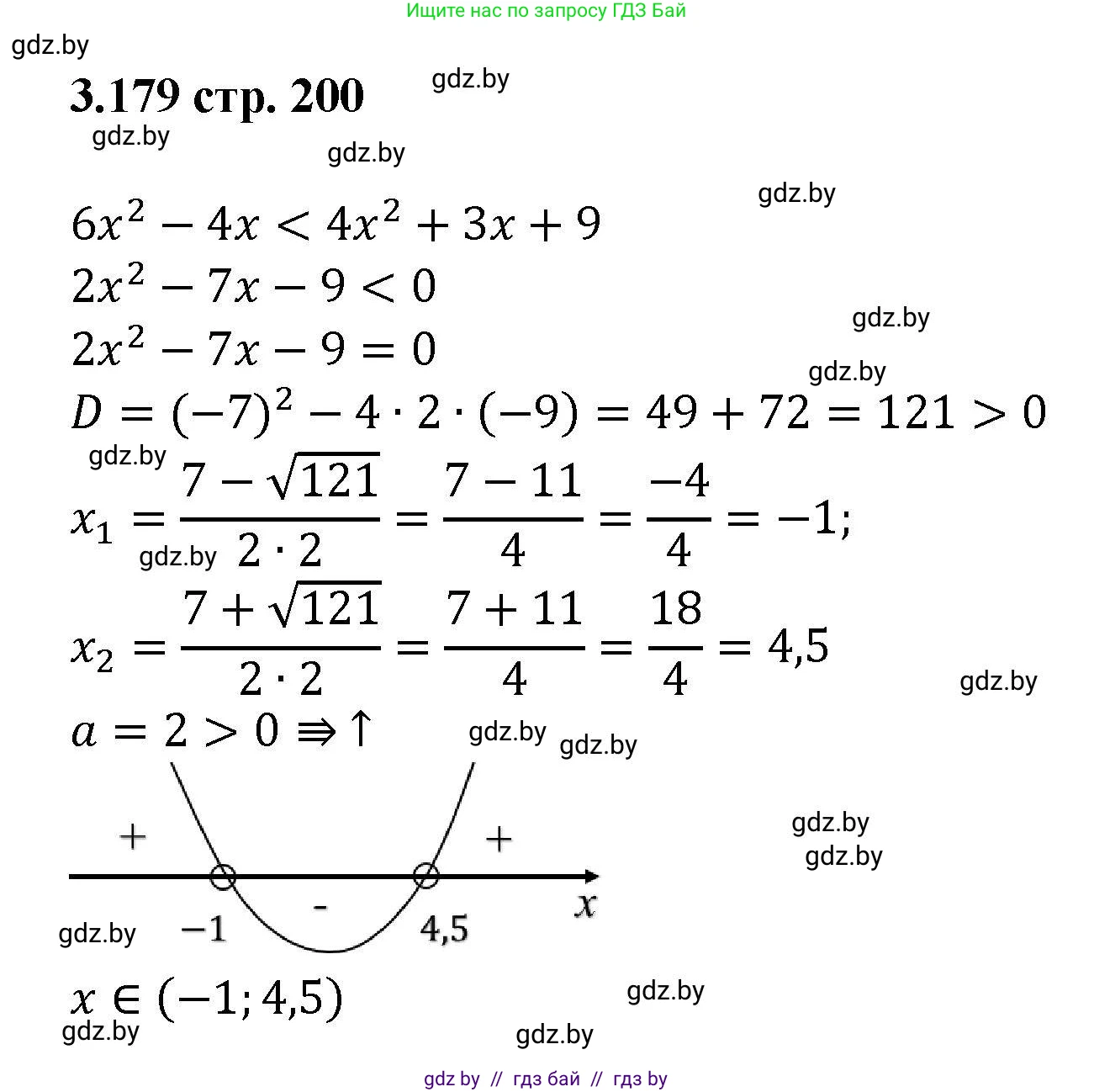 Алгебра, 8 класс Учебник, авторы: Арефьева Ирина Глебовна, Пирютко Ольга Николаевна, издательство Адукацыя i выхаванне, Минск, 2024, бирюзового цвета, страница 200, номер 3.179, Решение