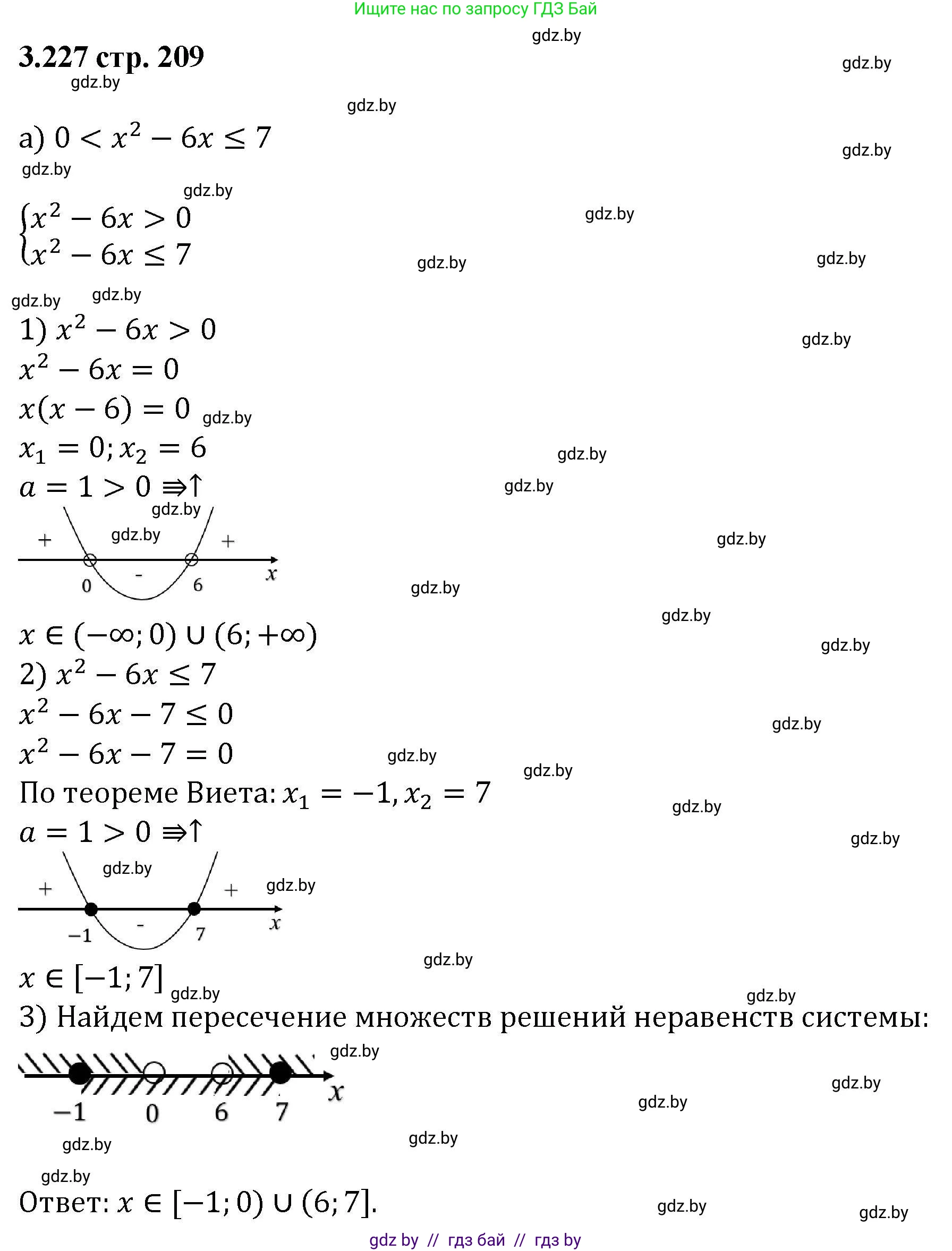Алгебра, 8 класс Учебник, авторы: Арефьева Ирина Глебовна, Пирютко Ольга Николаевна, издательство Адукацыя i выхаванне, Минск, 2024, бирюзового цвета, страница 209, номер 3.227, Решение