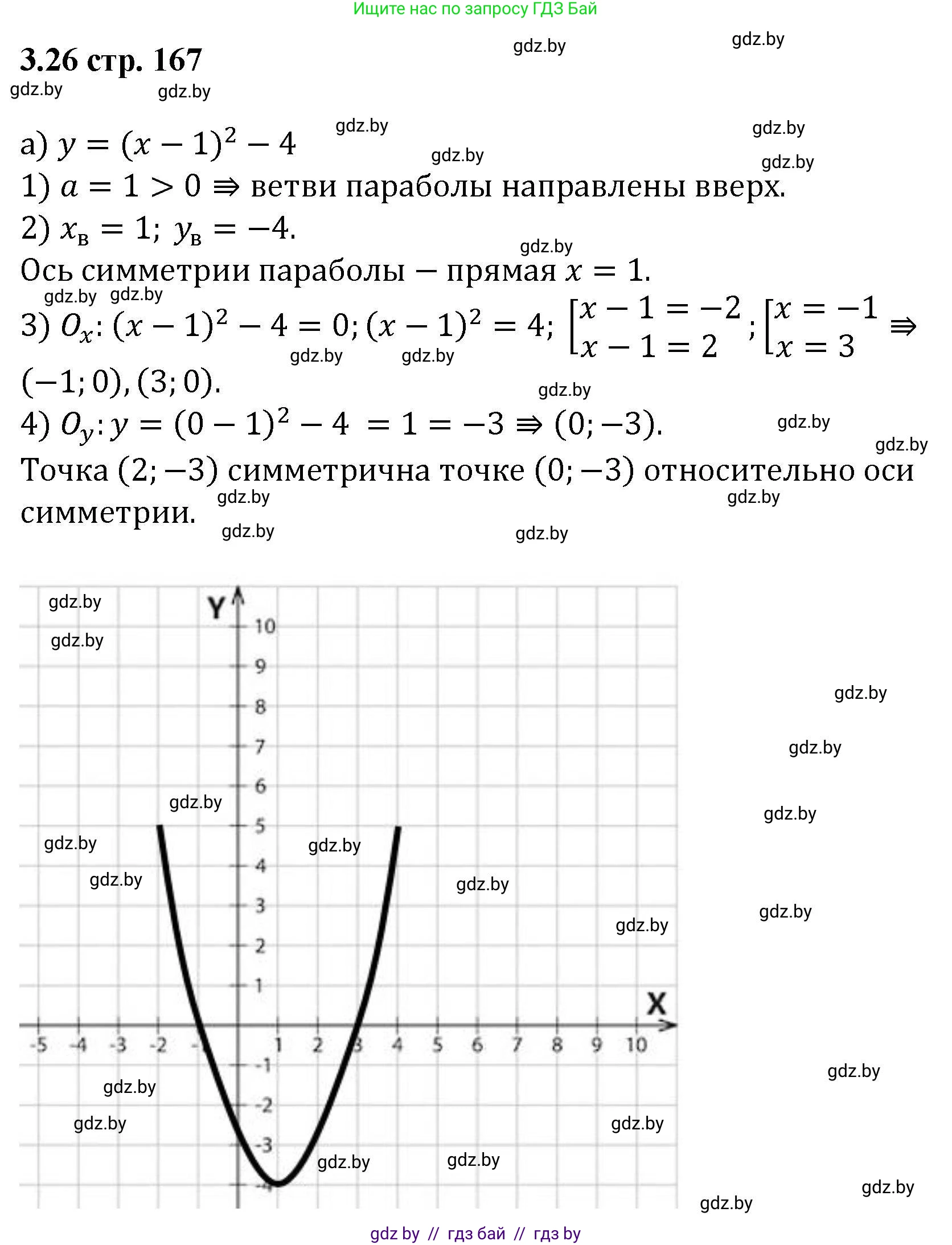 Алгебра, 8 класс Учебник, авторы: Арефьева Ирина Глебовна, Пирютко Ольга Николаевна, издательство Адукацыя i выхаванне, Минск, 2024, бирюзового цвета, страница 167, номер 3.26, Решение