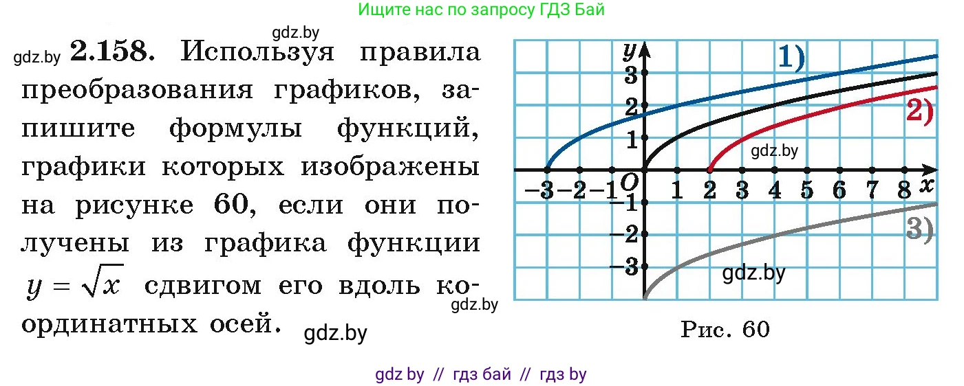 Алгебра, 9 класс Учебник, авторы: Арефьева Ирина Глебовна, Пирютко Ольга Николаевна, издательство Народная асвета, Минск, 2019, голубого цвета, страница 129, номер 2.158, Условие