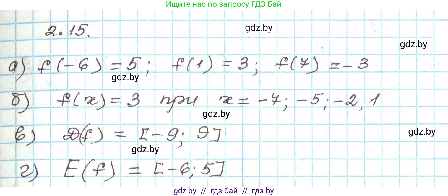 Алгебра, 9 класс Учебник, авторы: Арефьева Ирина Глебовна, Пирютко Ольга Николаевна, издательство Народная асвета, Минск, 2019, голубого цвета, страница 85, номер 2.15, Решение