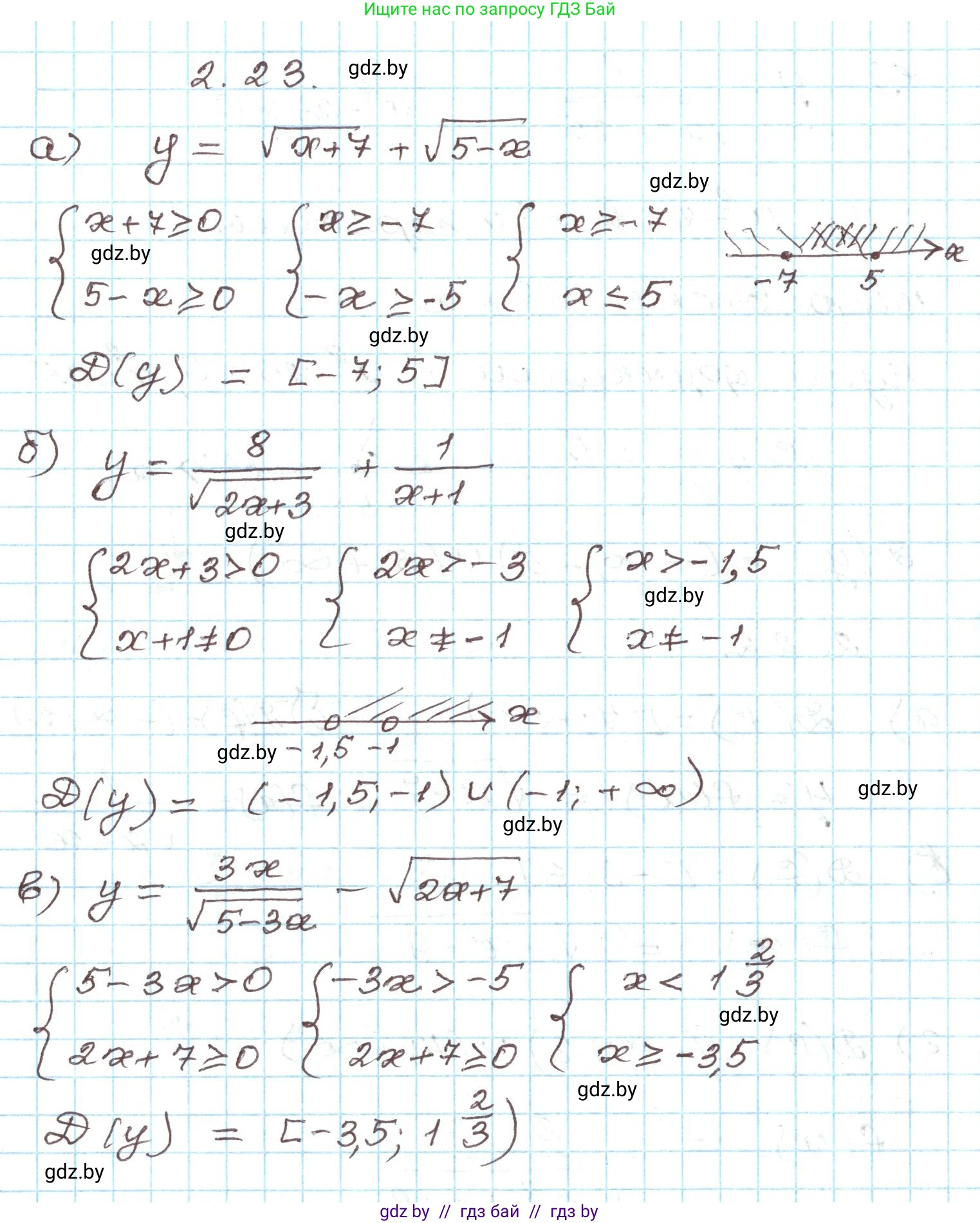 Алгебра, 9 класс Учебник, авторы: Арефьева Ирина Глебовна, Пирютко Ольга Николаевна, издательство Народная асвета, Минск, 2019, голубого цвета, страница 87, номер 2.23, Решение