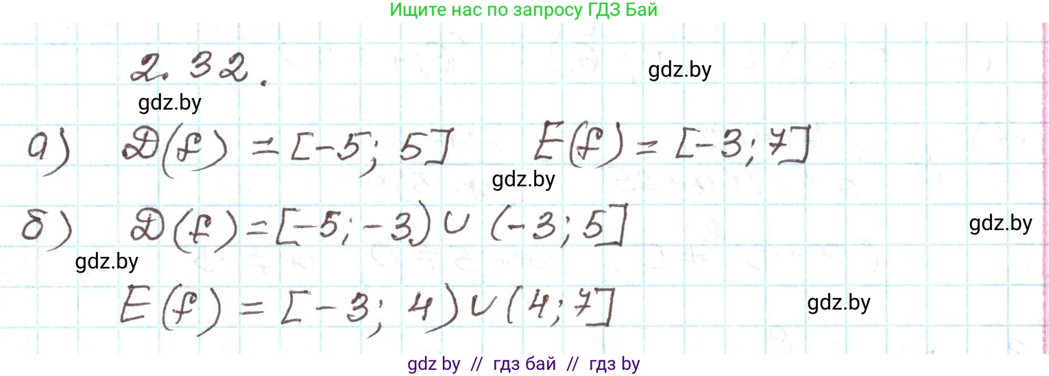 Алгебра, 9 класс Учебник, авторы: Арефьева Ирина Глебовна, Пирютко Ольга Николаевна, издательство Народная асвета, Минск, 2019, голубого цвета, страница 88, номер 2.32, Решение