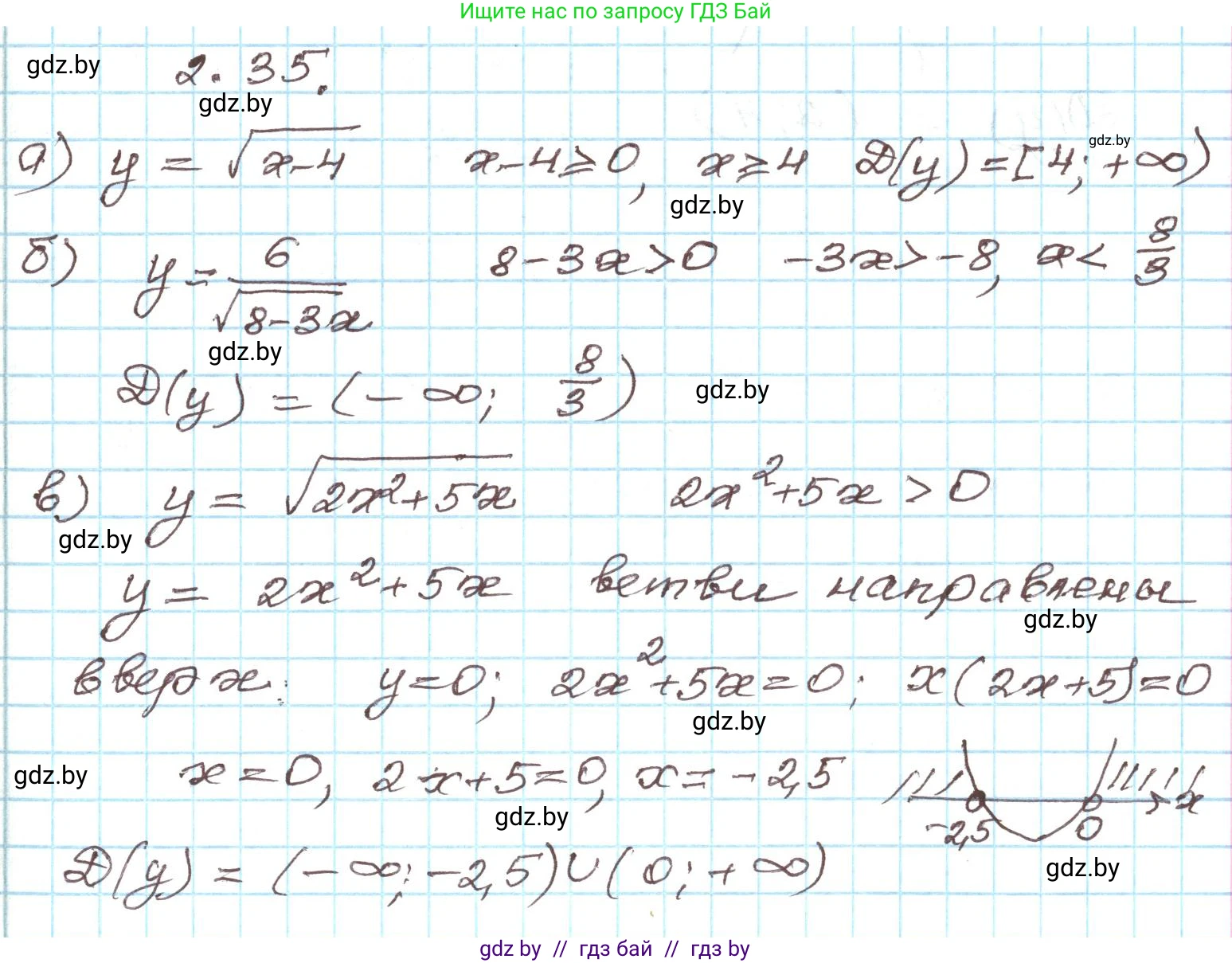 Алгебра, 9 класс Учебник, авторы: Арефьева Ирина Глебовна, Пирютко Ольга Николаевна, издательство Народная асвета, Минск, 2019, голубого цвета, страница 89, номер 2.35, Решение