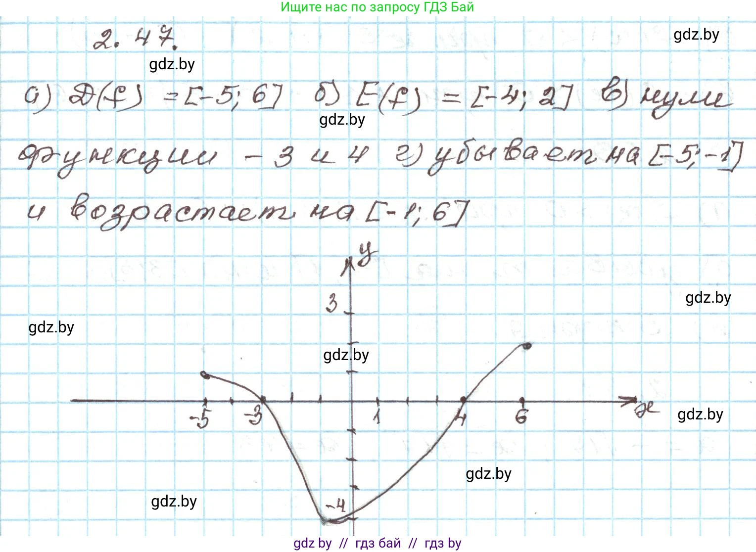 Алгебра, 9 класс Учебник, авторы: Арефьева Ирина Глебовна, Пирютко Ольга Николаевна, издательство Народная асвета, Минск, 2019, голубого цвета, страница 98, номер 2.47, Решение