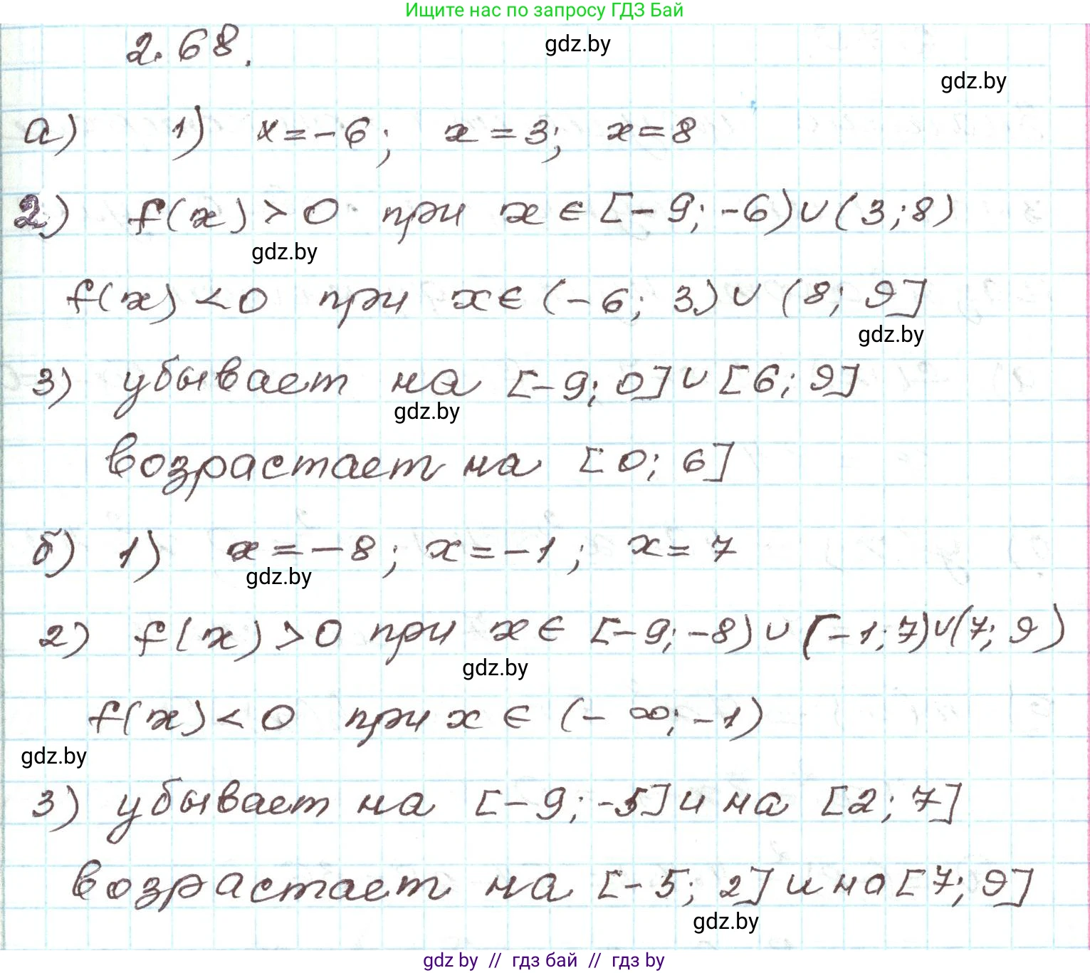 Алгебра, 9 класс Учебник, авторы: Арефьева Ирина Глебовна, Пирютко Ольга Николаевна, издательство Народная асвета, Минск, 2019, голубого цвета, страница 101, номер 2.68, Решение