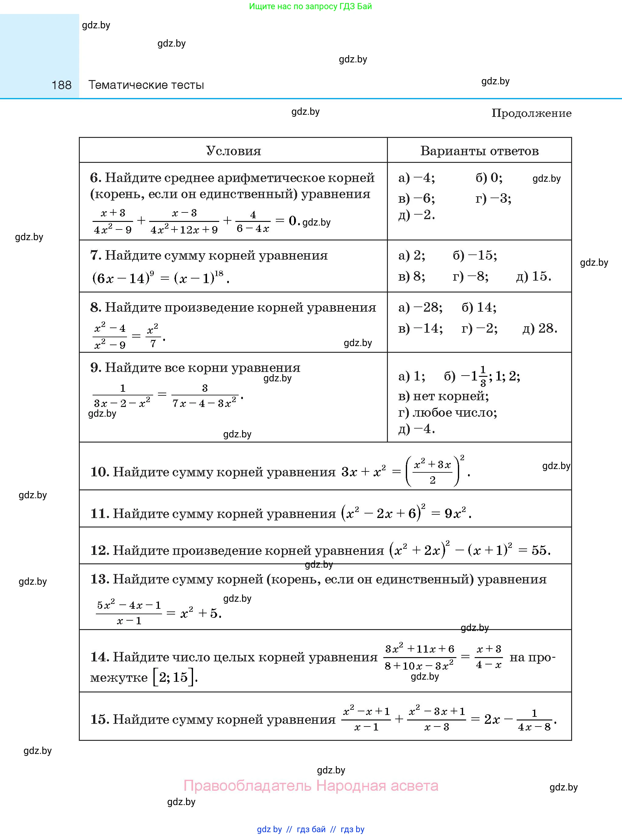 Алгебра, 10 класс Сборник задач, авторы: Арефьева Ирина Глебовна, Пирютко Ольга Николаевна, издательство Народная асвета, Минск, 2020, белого цвета, страница 188