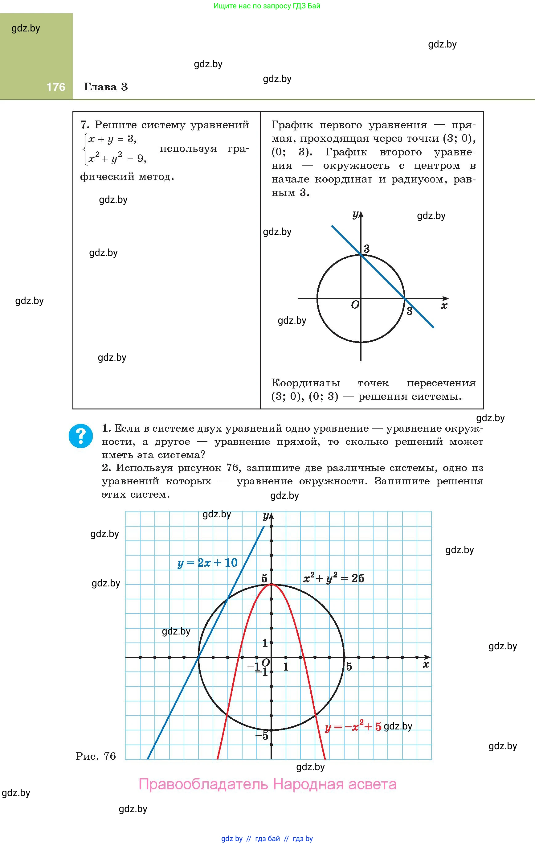 Алгебра, 10 класс Учебник, авторы: Арефьева Ирина Глебовна, Пирютко Ольга Николаевна, издательство Народная асвета, Минск, 2019, голубого цвета, страница 176