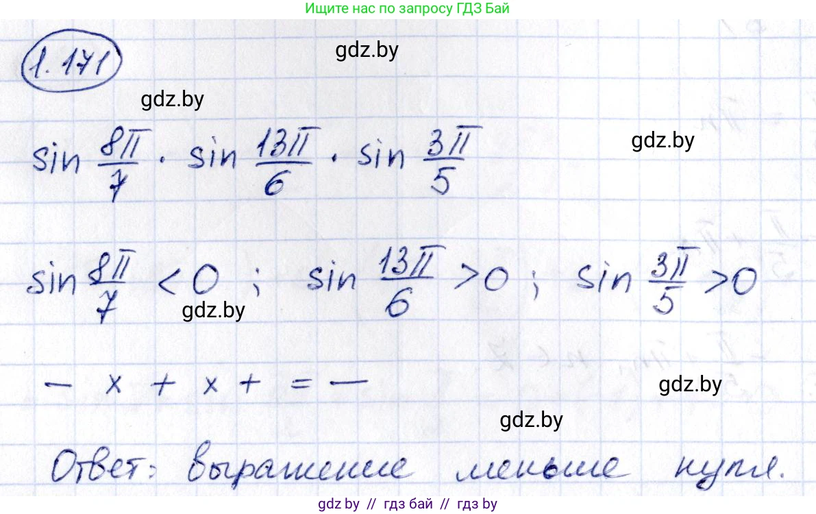 Алгебра, 10 класс Учебник, авторы: Арефьева Ирина Глебовна, Пирютко Ольга Николаевна, издательство Народная асвета, Минск, 2019, голубого цвета, страница 68, номер 1.171, Решение