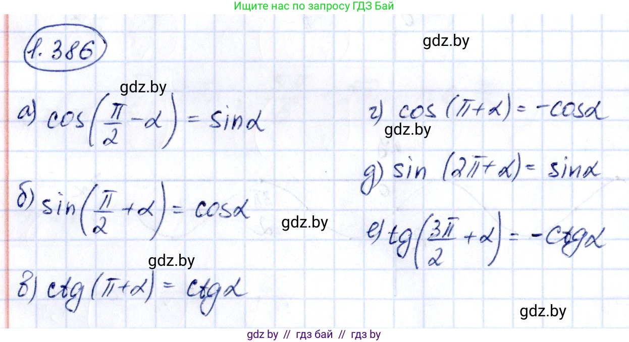 Алгебра, 10 класс Учебник, авторы: Арефьева Ирина Глебовна, Пирютко Ольга Николаевна, издательство Народная асвета, Минск, 2019, голубого цвета, страница 126, номер 1.386, Решение