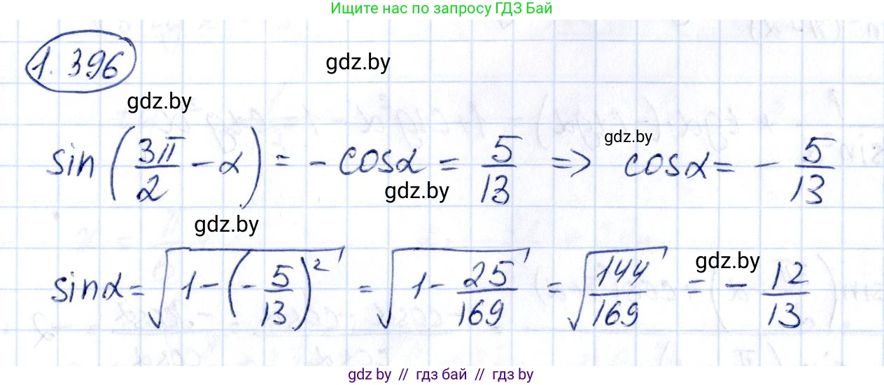 Алгебра, 10 класс Учебник, авторы: Арефьева Ирина Глебовна, Пирютко Ольга Николаевна, издательство Народная асвета, Минск, 2019, голубого цвета, страница 127, номер 1.396, Решение