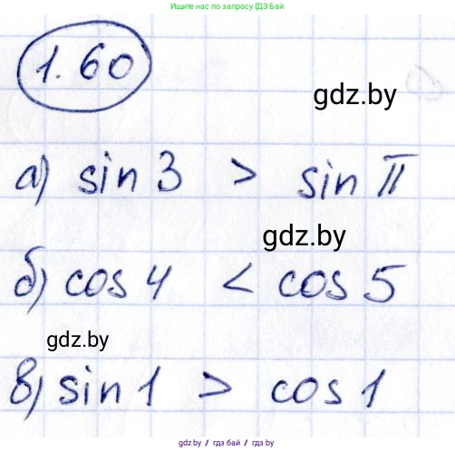 Алгебра, 10 класс Учебник, авторы: Арефьева Ирина Глебовна, Пирютко Ольга Николаевна, издательство Народная асвета, Минск, 2019, голубого цвета, страница 29, номер 1.60, Решение