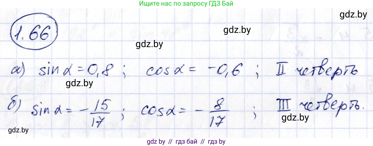 Алгебра, 10 класс Учебник, авторы: Арефьева Ирина Глебовна, Пирютко Ольга Николаевна, издательство Народная асвета, Минск, 2019, голубого цвета, страница 30, номер 1.66, Решение