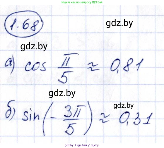 Алгебра, 10 класс Учебник, авторы: Арефьева Ирина Глебовна, Пирютко Ольга Николаевна, издательство Народная асвета, Минск, 2019, голубого цвета, страница 30, номер 1.68, Решение