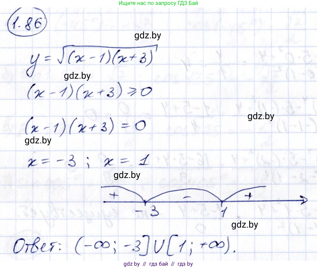 Алгебра, 10 класс Учебник, авторы: Арефьева Ирина Глебовна, Пирютко Ольга Николаевна, издательство Народная асвета, Минск, 2019, голубого цвета, страница 32, номер 1.86, Решение
