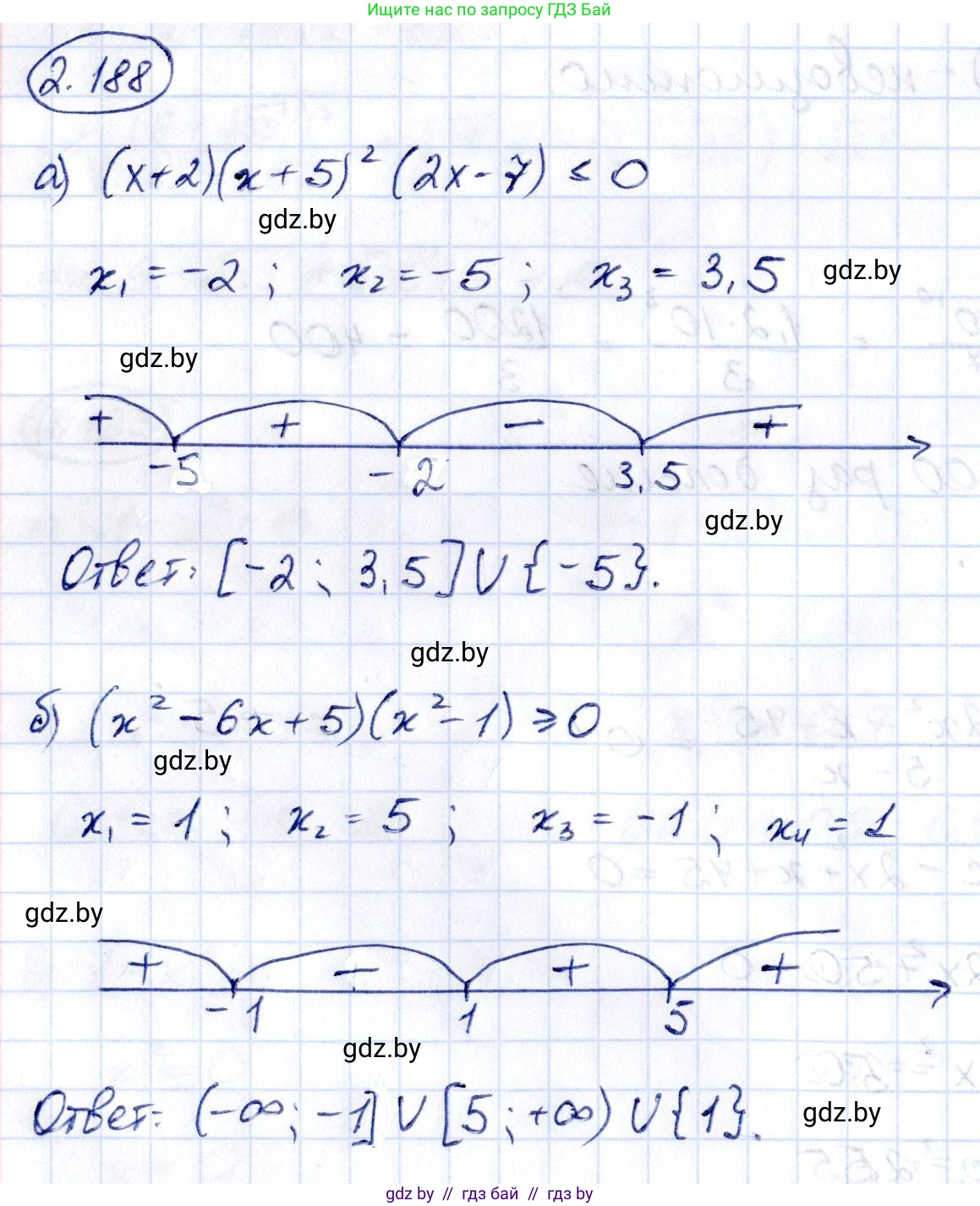 Алгебра, 10 класс Учебник, авторы: Арефьева Ирина Глебовна, Пирютко Ольга Николаевна, издательство Народная асвета, Минск, 2019, голубого цвета, страница 192, номер 2.188, Решение