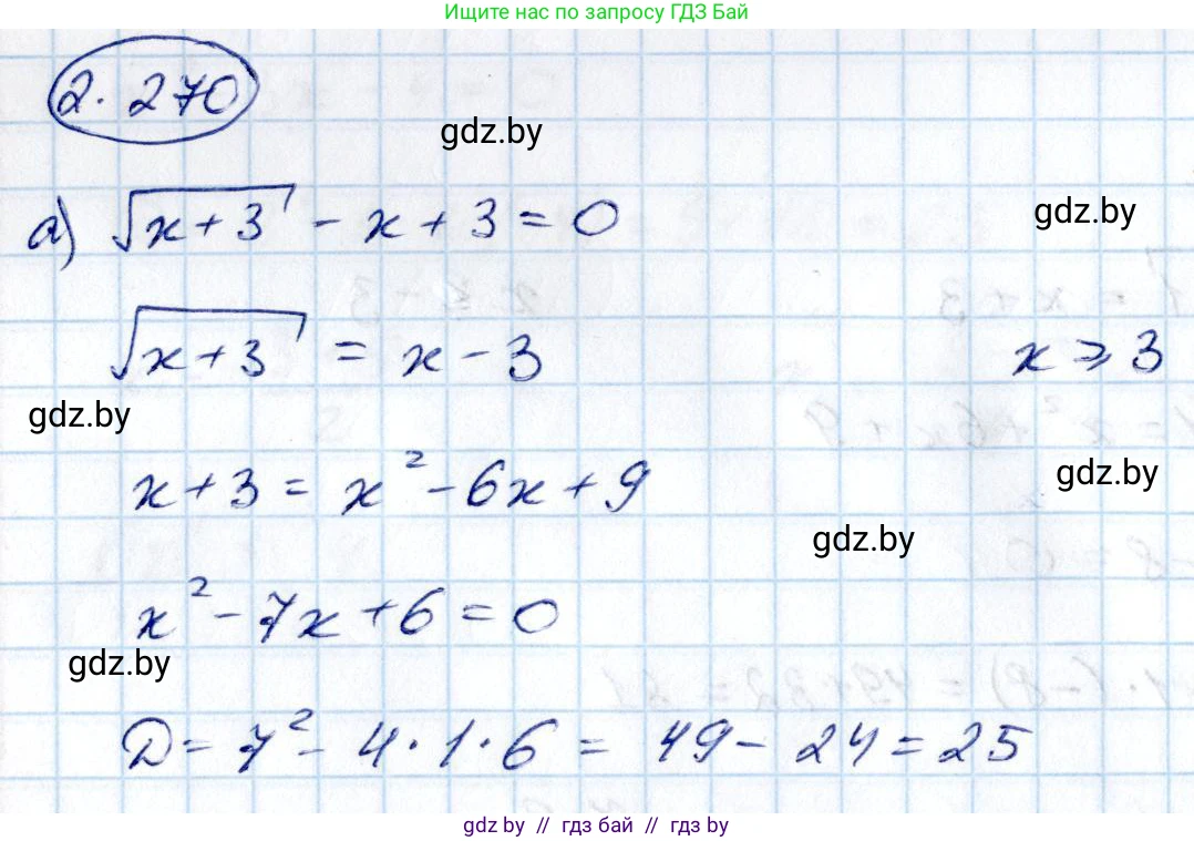Алгебра, 10 класс Учебник, авторы: Арефьева Ирина Глебовна, Пирютко Ольга Николаевна, издательство Народная асвета, Минск, 2019, голубого цвета, страница 214, номер 2.270, Решение
