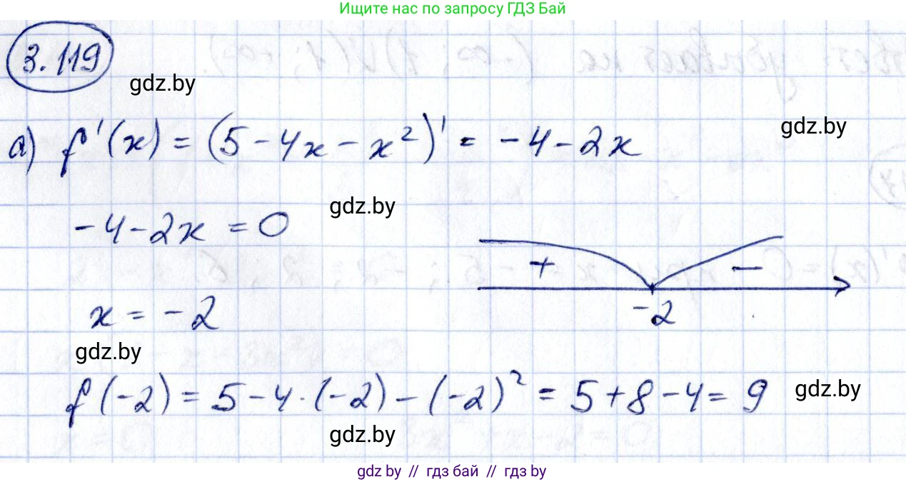 Алгебра, 10 класс Учебник, авторы: Арефьева Ирина Глебовна, Пирютко Ольга Николаевна, издательство Народная асвета, Минск, 2019, голубого цвета, страница 256, номер 3.119, Решение