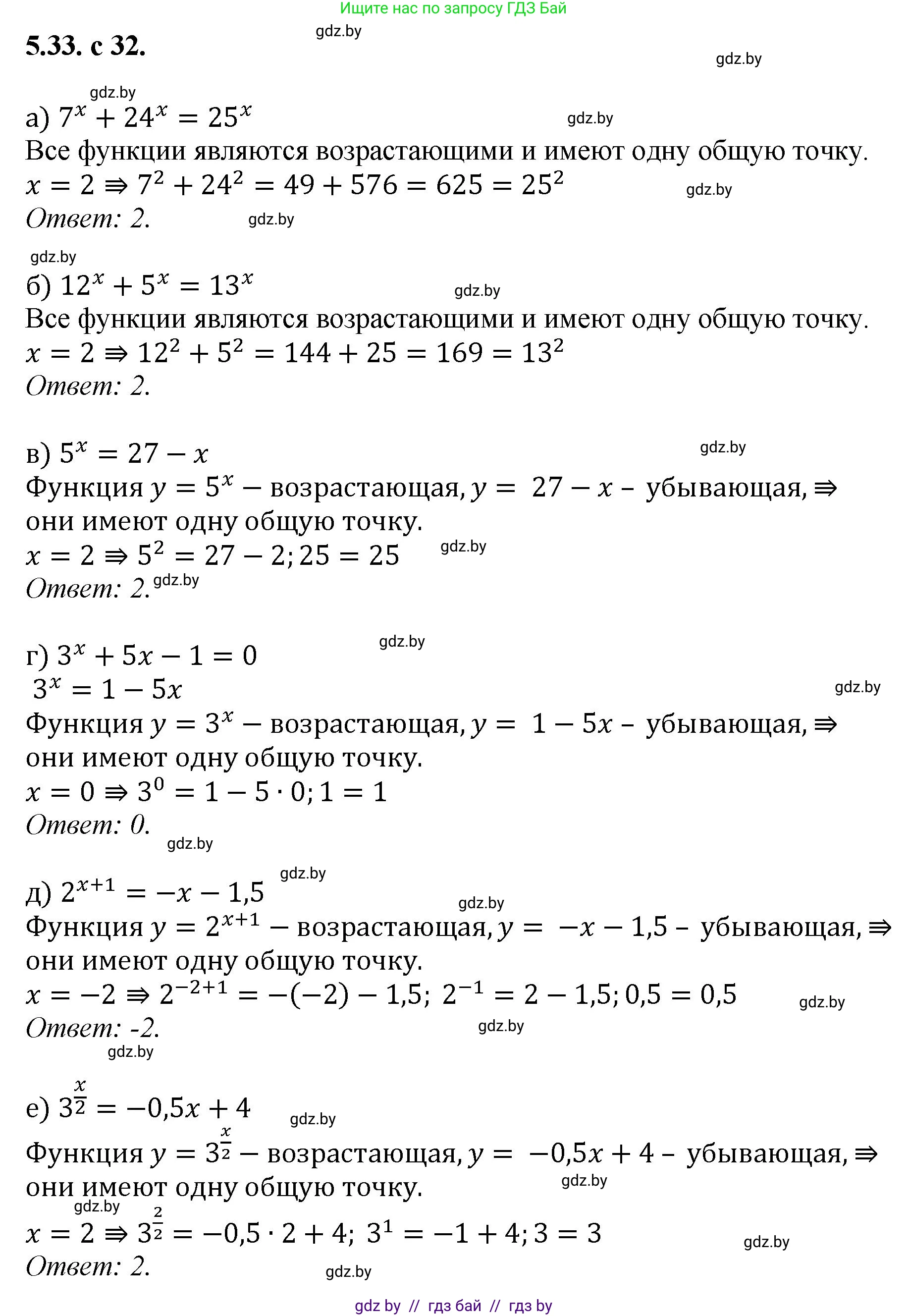 Алгебра, 11 класс Сборник задач, авторы: Арефьева Ирина Глебовна, Пирютко Ольга Николаевна, издательство Народная асвета, Минск, 2020, белого цвета, страница 32, номер 33, Решение