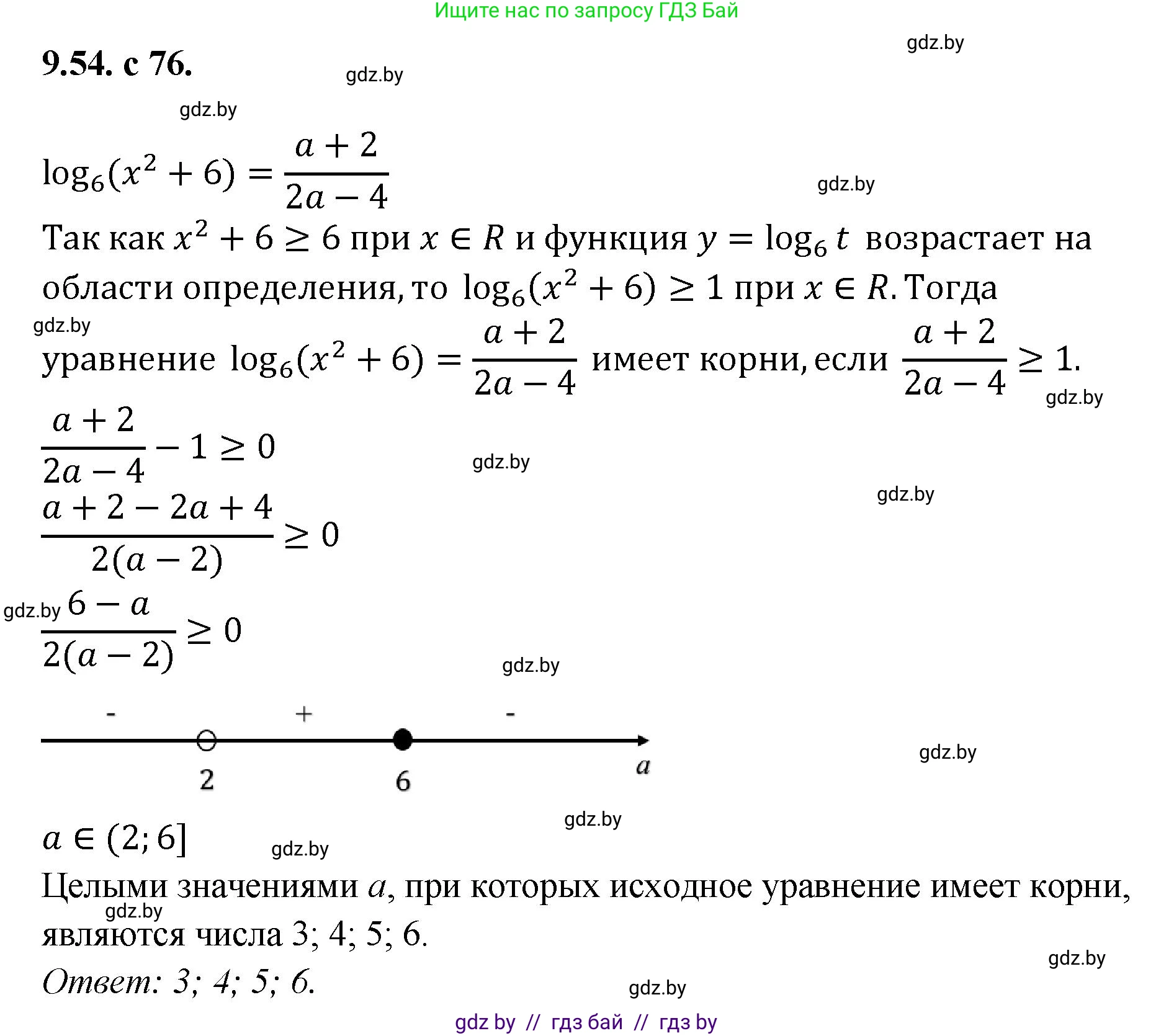 Алгебра, 11 класс Сборник задач, авторы: Арефьева Ирина Глебовна, Пирютко Ольга Николаевна, издательство Народная асвета, Минск, 2020, белого цвета, страница 76, номер 54, Решение