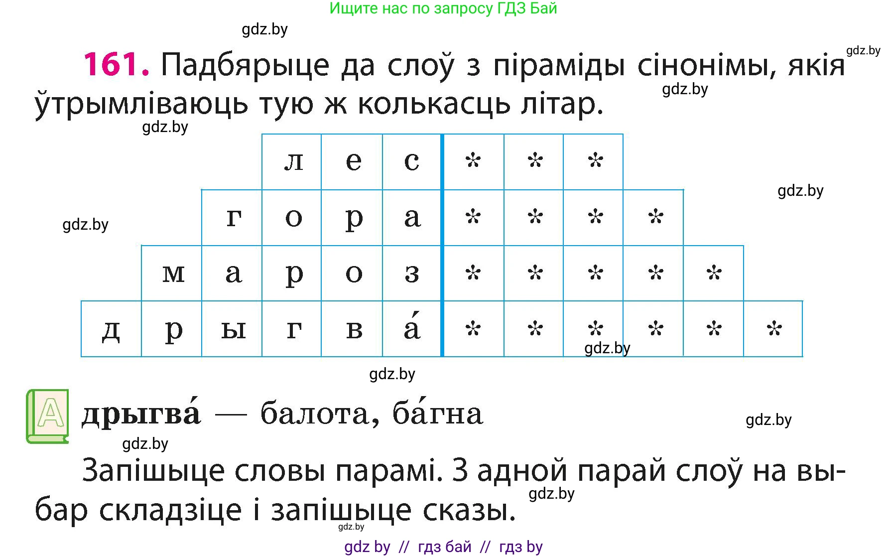 Белорусский язык (Беларуская мова), 3 класс Учебник, автор: Свірыдзенка Вольга Іванаўна, издательство Нацыянальны інстытут адукацыі, Минск, 2023, зелёного цвета, Частка 1, страница 99, номер 161, Условие
