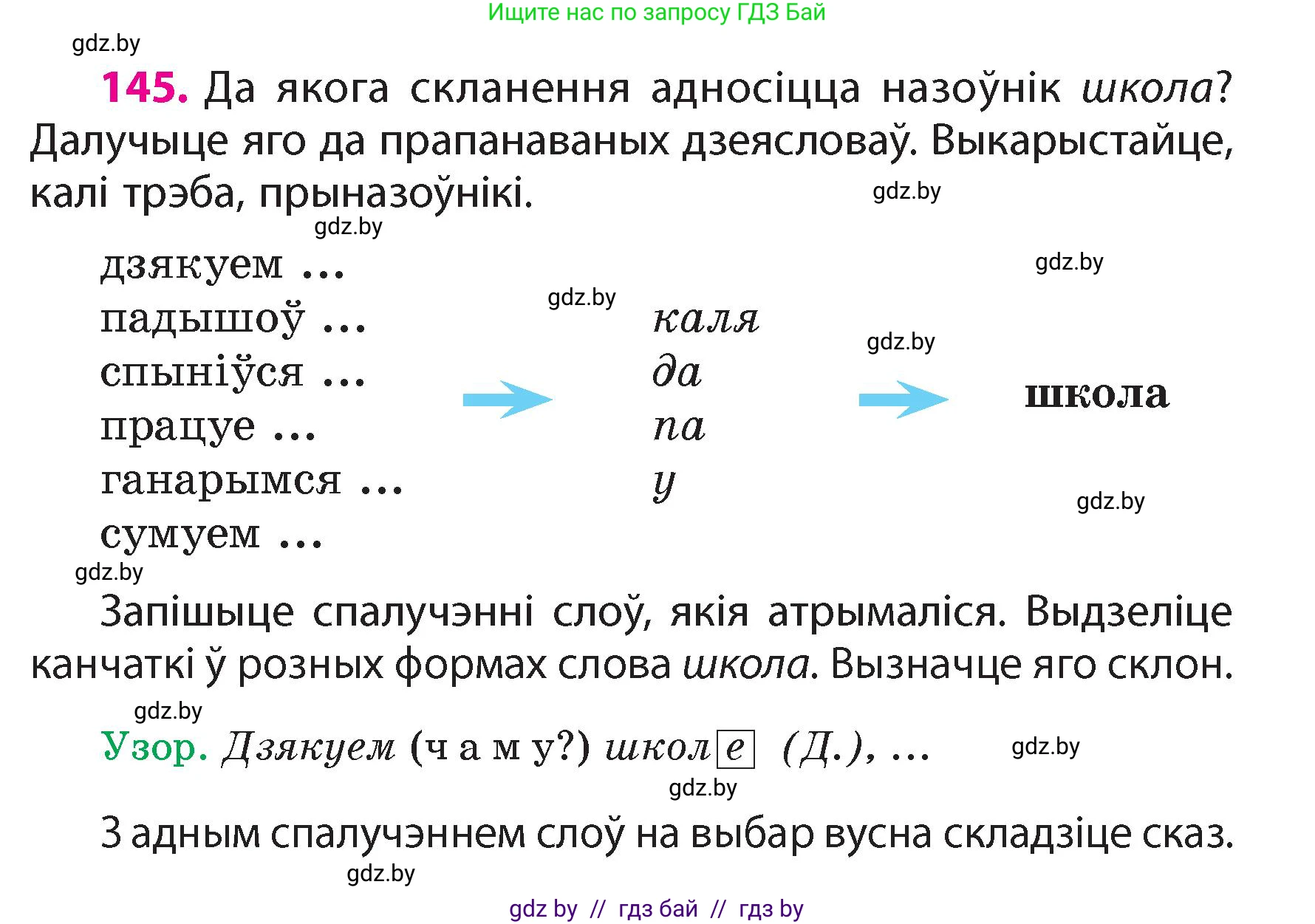 Белорусский язык (Беларуская мова), 4 класс Учебник, автор: Свірыдзенка Вольга Іванаўна, издательство Нацыянальны інстытут адукацыі, Минск, 2024, голубого цвета, Частка 1, страница 90, номер 145, Условие 2024