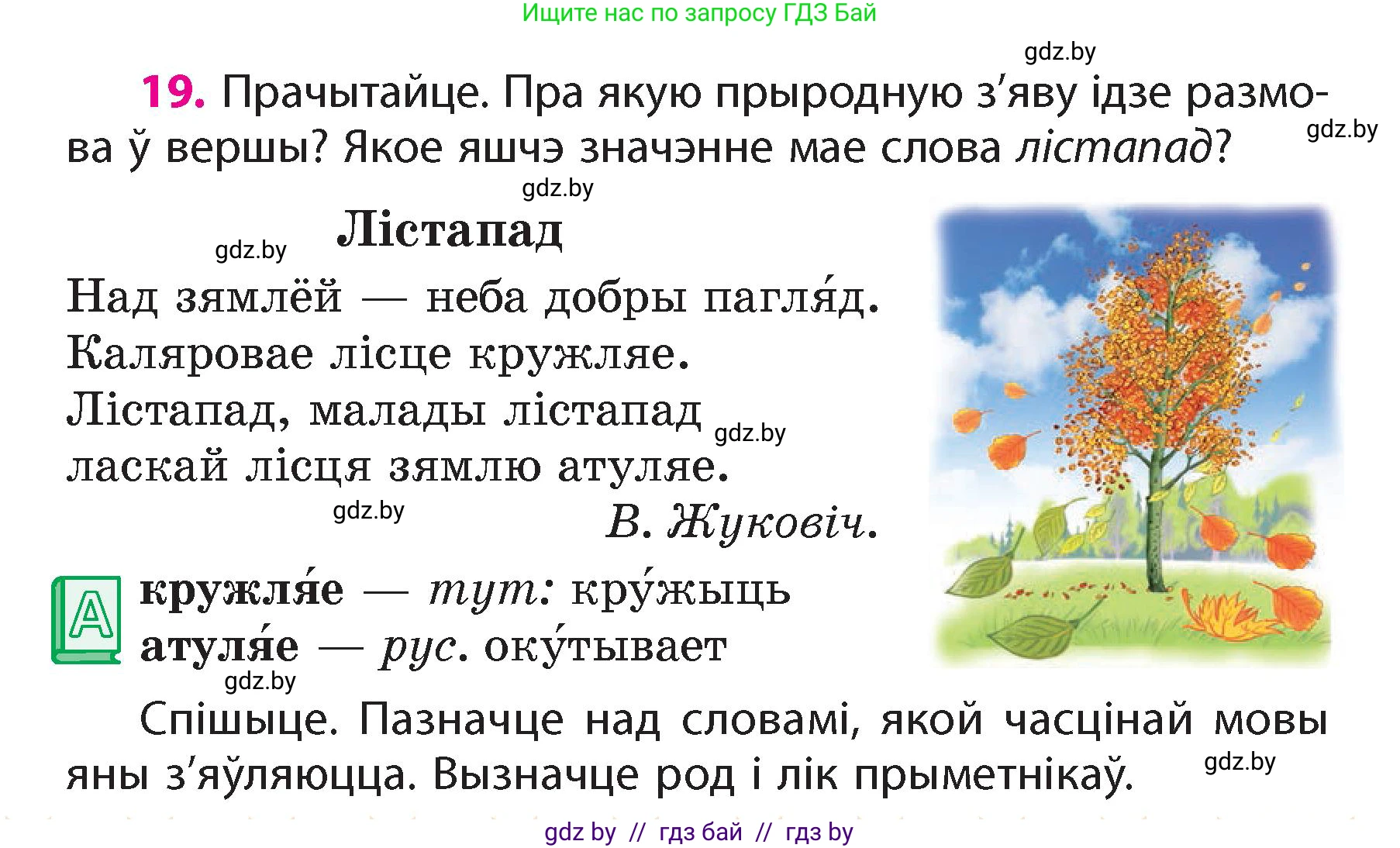 Белорусский язык (Беларуская мова), 4 класс Учебник, автор: Свірыдзенка Вольга Іванаўна, издательство Нацыянальны інстытут адукацыі, Минск, 2024, голубого цвета, Частка 1, страница 13, номер 19, Условие 2024