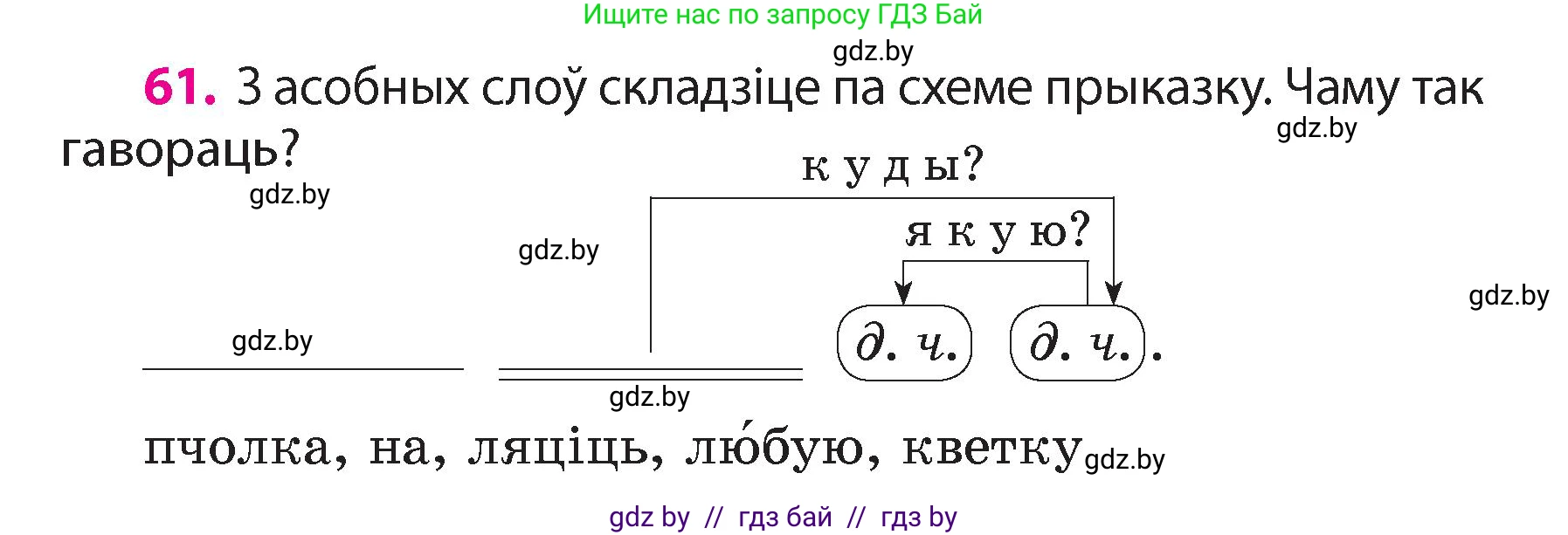 Белорусский язык (Беларуская мова), 4 класс Учебник, автор: Свірыдзенка Вольга Іванаўна, издательство Нацыянальны інстытут адукацыі, Минск, 2024, голубого цвета, Частка 1, страница 43, номер 61, Условие 2024