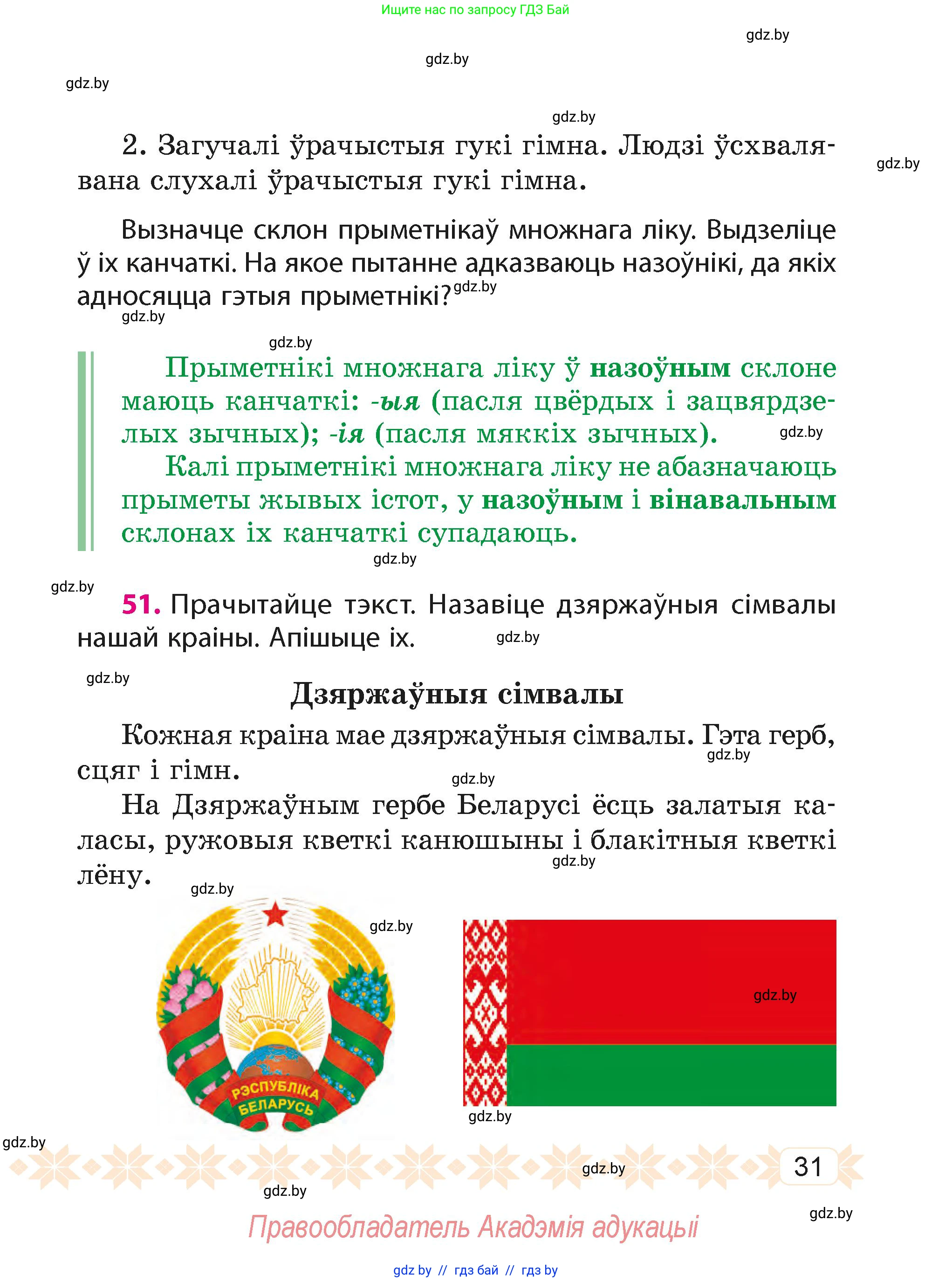 Белорусский язык (Беларуская мова), 4 класс Учебник, автор: Свірыдзенка Вольга Іванаўна, издательство Нацыянальны інстытут адукацыі, Минск, 2024, голубого цвета, Частка 2, страница 19, номер 31, Условие 2024