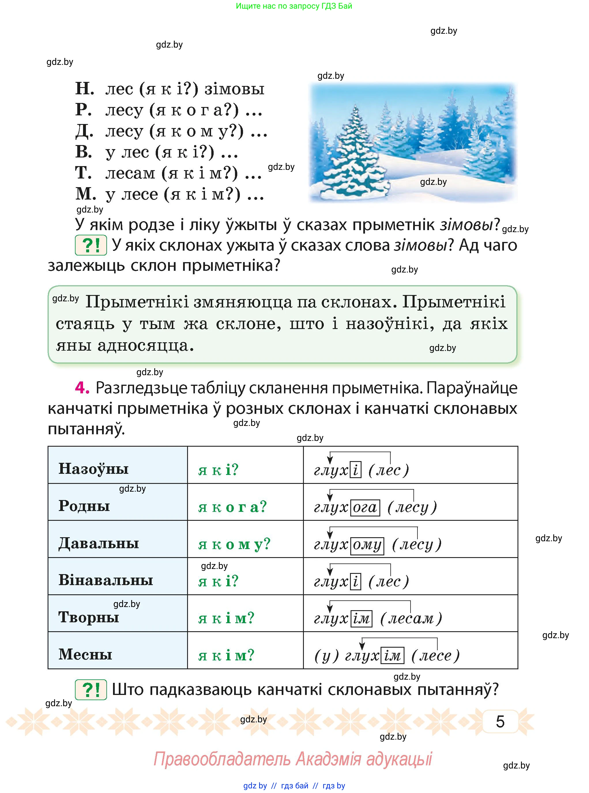 Белорусский язык (Беларуская мова), 4 класс Учебник, автор: Свірыдзенка Вольга Іванаўна, издательство Нацыянальны інстытут адукацыі, Минск, 2024, голубого цвета, Частка 2, страница 6, номер 5, Условие 2024