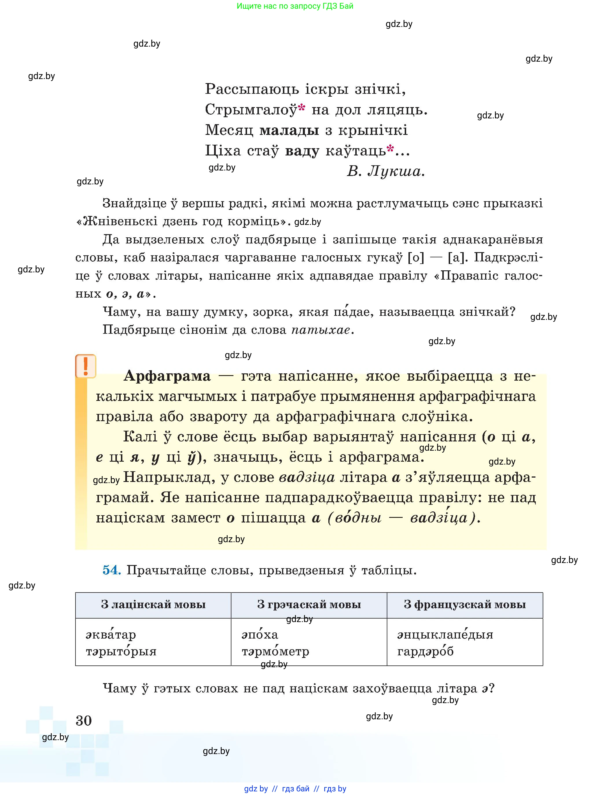 Белорусский язык (Беларуская мова), 5 класс Учебник, авторы: Валочка Ганна Міхайлаўна, Зелянко Вольга Уладзіміраўна, Мартынкевіч Святлана Васільеўна, Якуба Святлана Міхайлаўна, издательство Акадэмія адукацыі, Минск, 2024, голубого цвета, Частка 2, страница 21, номер 30, Условие