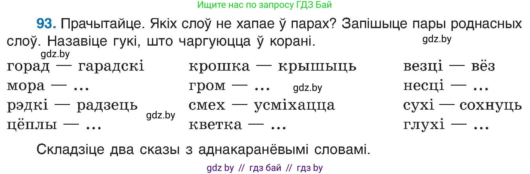 Белорусский язык (Беларуская мова), 6 класс Учебник, авторы: Валочка Ганна Міхайлаўна, Зелянко Вольга Уладзіміраўна, Мартынкевіч Святлана Васільеўна, Якуба Святлана Міхайлаўна, Бажкова Т І, издательство Акадэмія адукацыі, Минск, 2025, страница 49, номер 93, Условие 2025