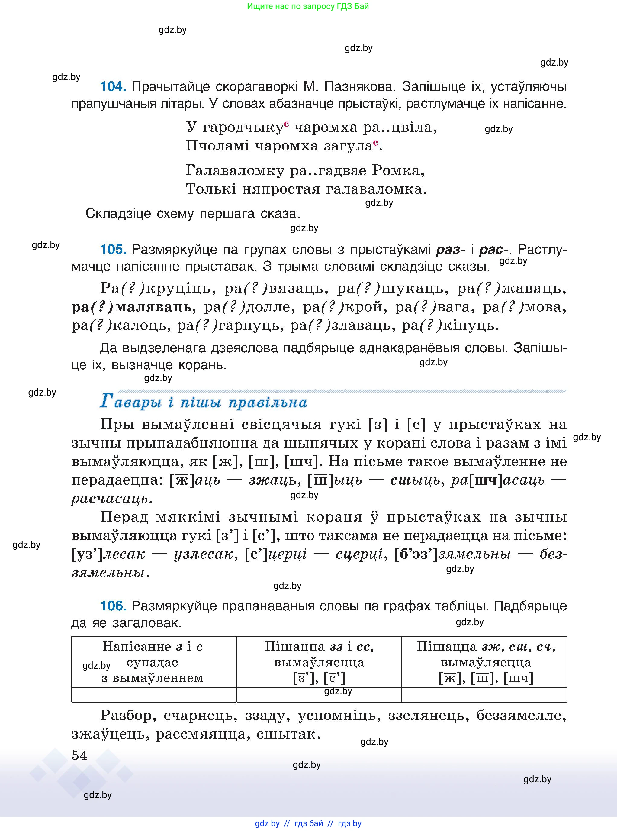 Белорусский язык (Беларуская мова), 6 класс Учебник, авторы: Валочка Ганна Міхайлаўна, Зелянко Вольга Уладзіміраўна, Мартынкевіч Святлана Васільеўна, Якуба Святлана Міхайлаўна, Бажкова Т І, издательство Акадэмія адукацыі, Минск, 2025, страница 54