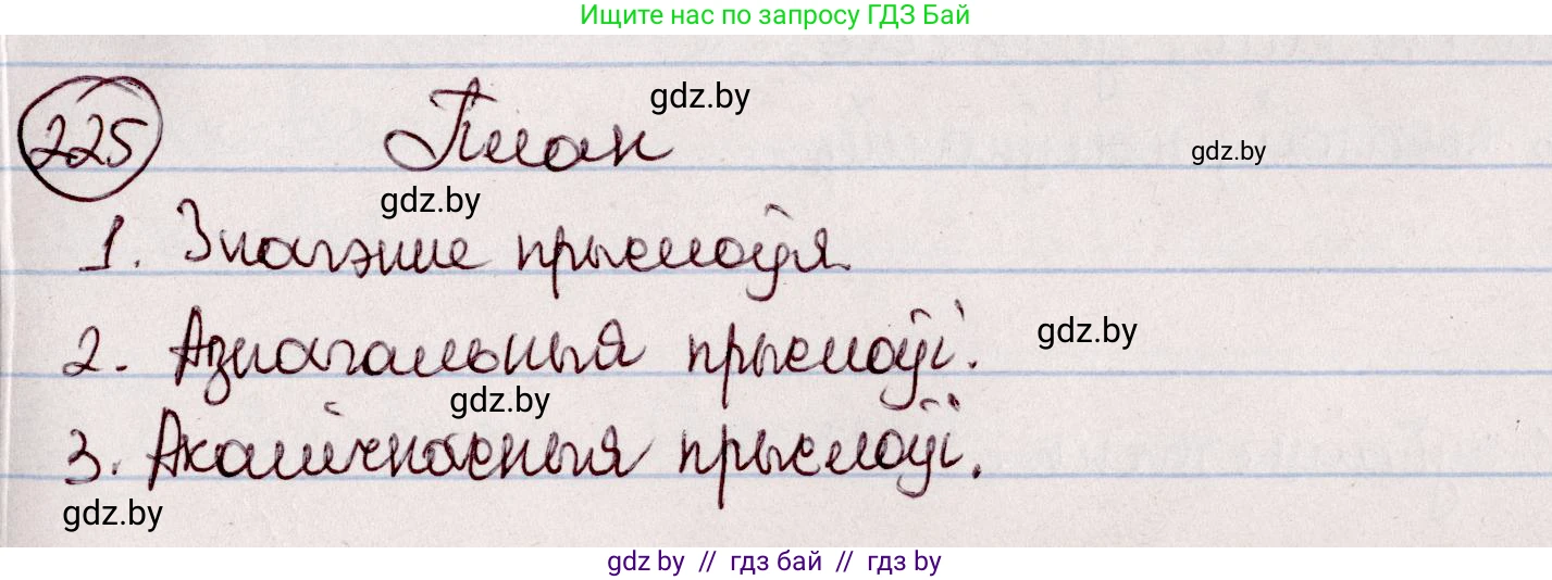 Белорусский язык (Беларуская мова), 7 класс Учебник, авторы: Валочка Ганна Міхайлаўна, Зелянко Вольга Уладзіміраўна, Язерская Святлана Анатольеўна, издательство Нацыянальны інстытут адукацыі, Минск, 2020, страница 127, номер 225, Решение