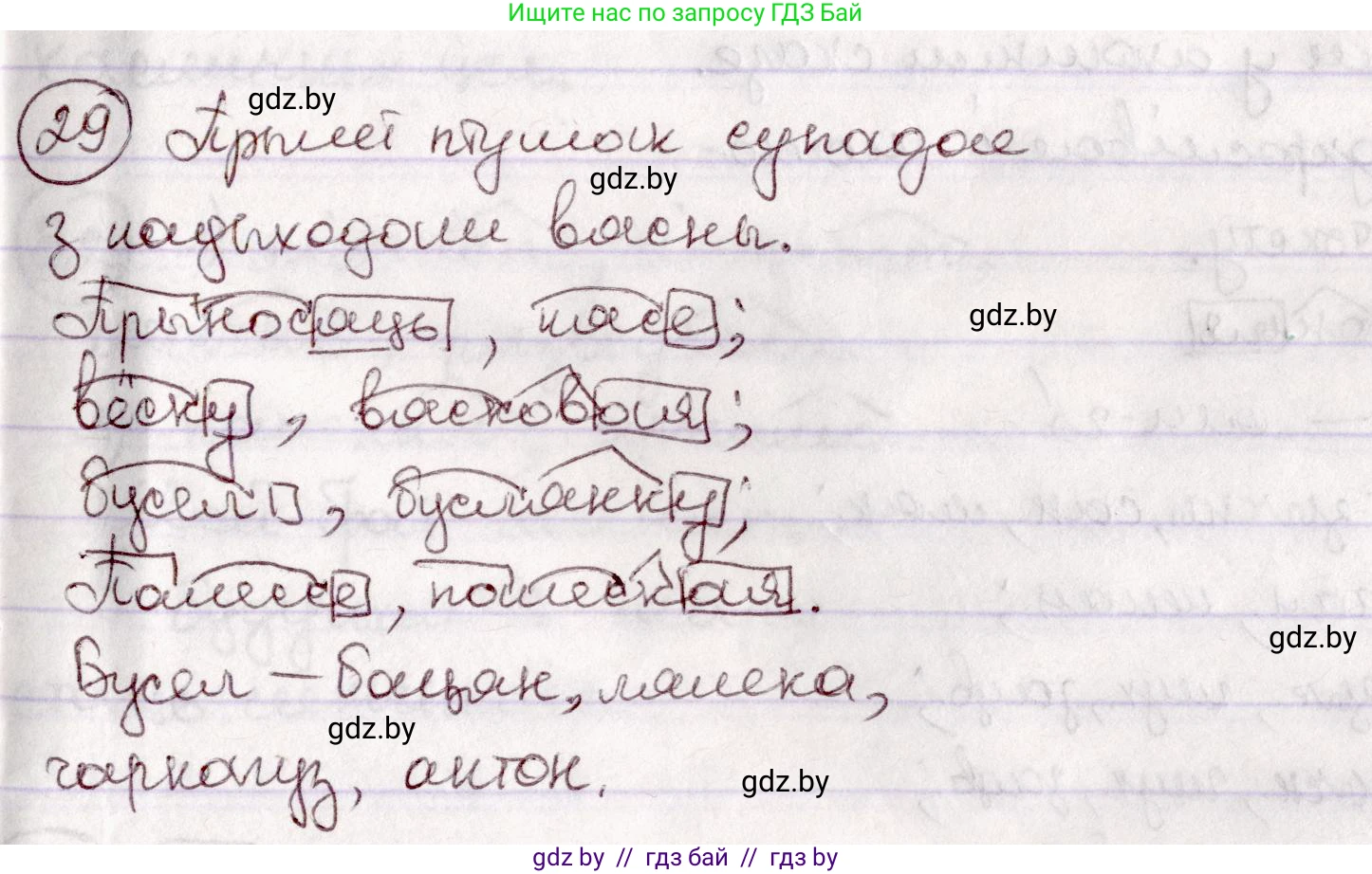 Белорусский язык (Беларуская мова), 7 класс Учебник, авторы: Валочка Ганна Міхайлаўна, Зелянко Вольга Уладзіміраўна, Язерская Святлана Анатольеўна, издательство Нацыянальны інстытут адукацыі, Минск, 2020, страница 23, номер 29, Решение