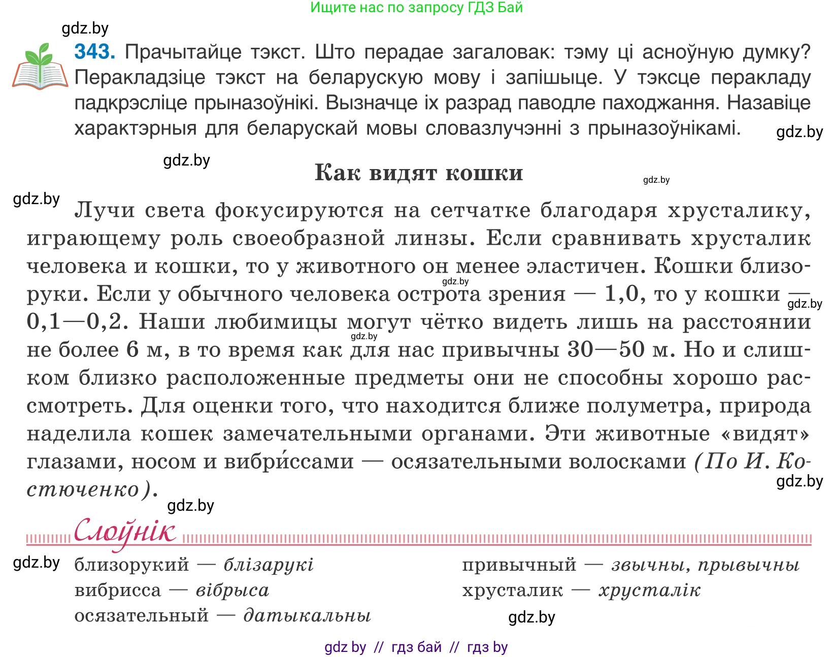 Белорусский язык (Беларуская мова), 10 класс Учебник, авторы: Валочка Ганна Міхайлаўна, Васюковіч Людміла Сяргееўна, Зелянко Вольга Уладзіміраўна, Міхнёнак С С, Якуба Святлана Міхайлаўна, издательство Нацыянальны інстытут адукацыі, Минск, 2020, страница 209, номер 343, Условие
