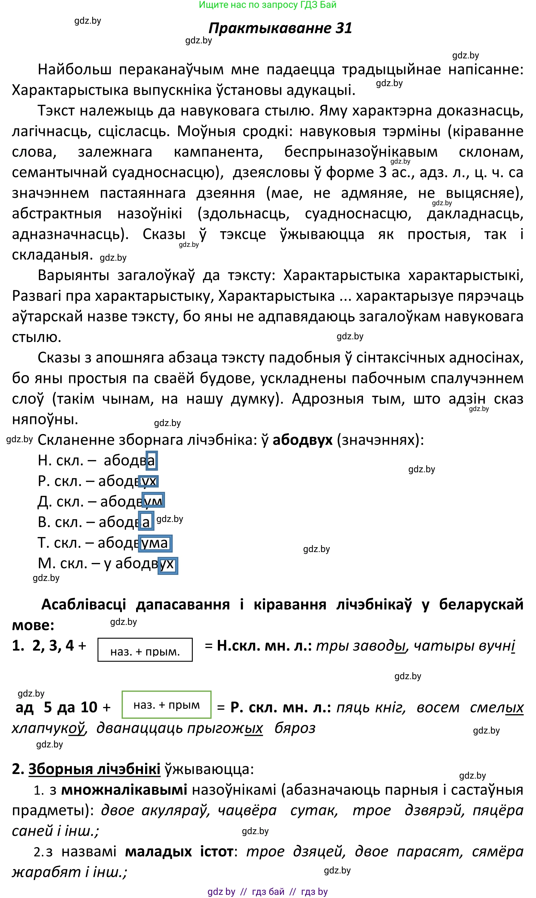 Белорусский язык (Беларуская мова), 11 класс Учебник, авторы: Валочка Ганна Міхайлаўна, Васюковіч Людміла Сяргееўна, Зелянко Вольга Уладзіміраўна, Міхнёнак С С, Якуба Святлана Міхайлаўна, издательство Нацыянальны інстытут адукацыі, Минск, 2021, страница 24, номер 31, Решение 1