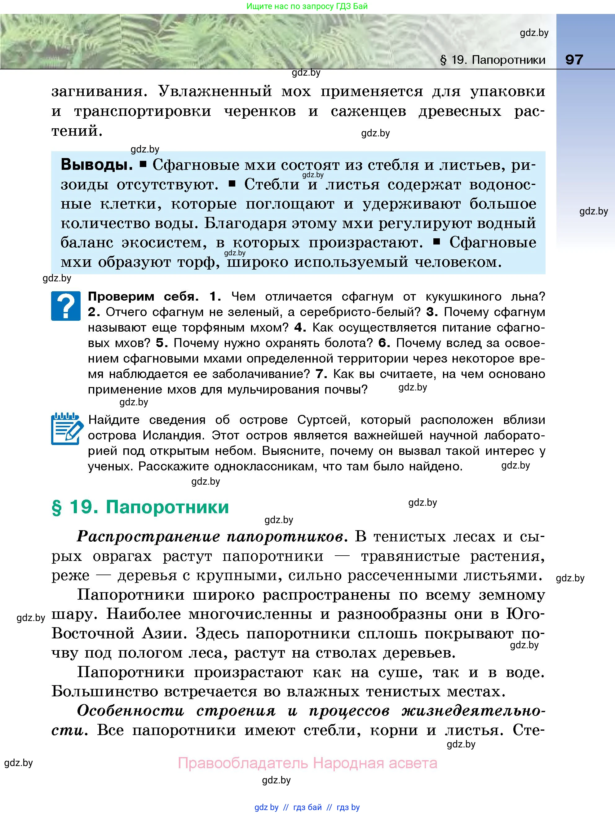 Биология, 7 класс Учебник, автор: Лисов Николай Дмитриевич, издательство Народная асвета, Минск, 2022, зелёного цвета, страница 97