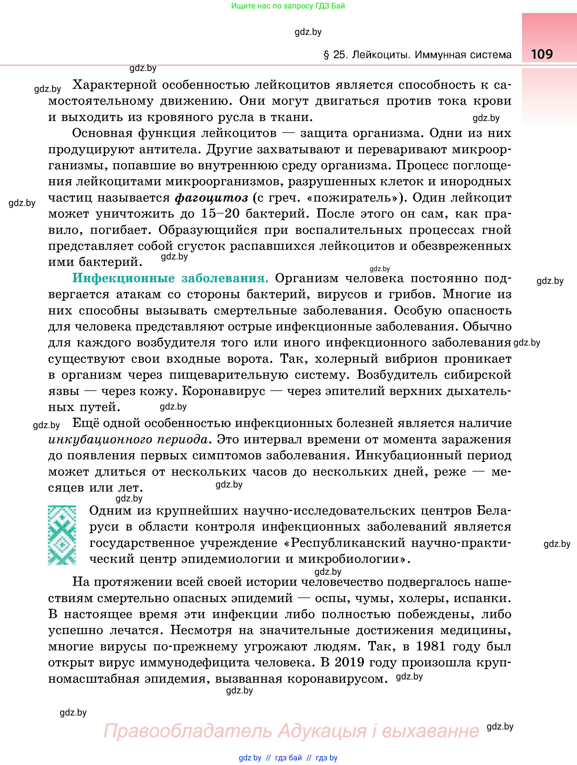 Биология, 9 класс Учебник, авторы: Борисов Олег Леонидович, Антипенко Алеся Анатольевна, Рогожников Олег Николаевич, издательство Адукацыя i выхаванне, Минск, 2025, бирюзового цвета, страница 109