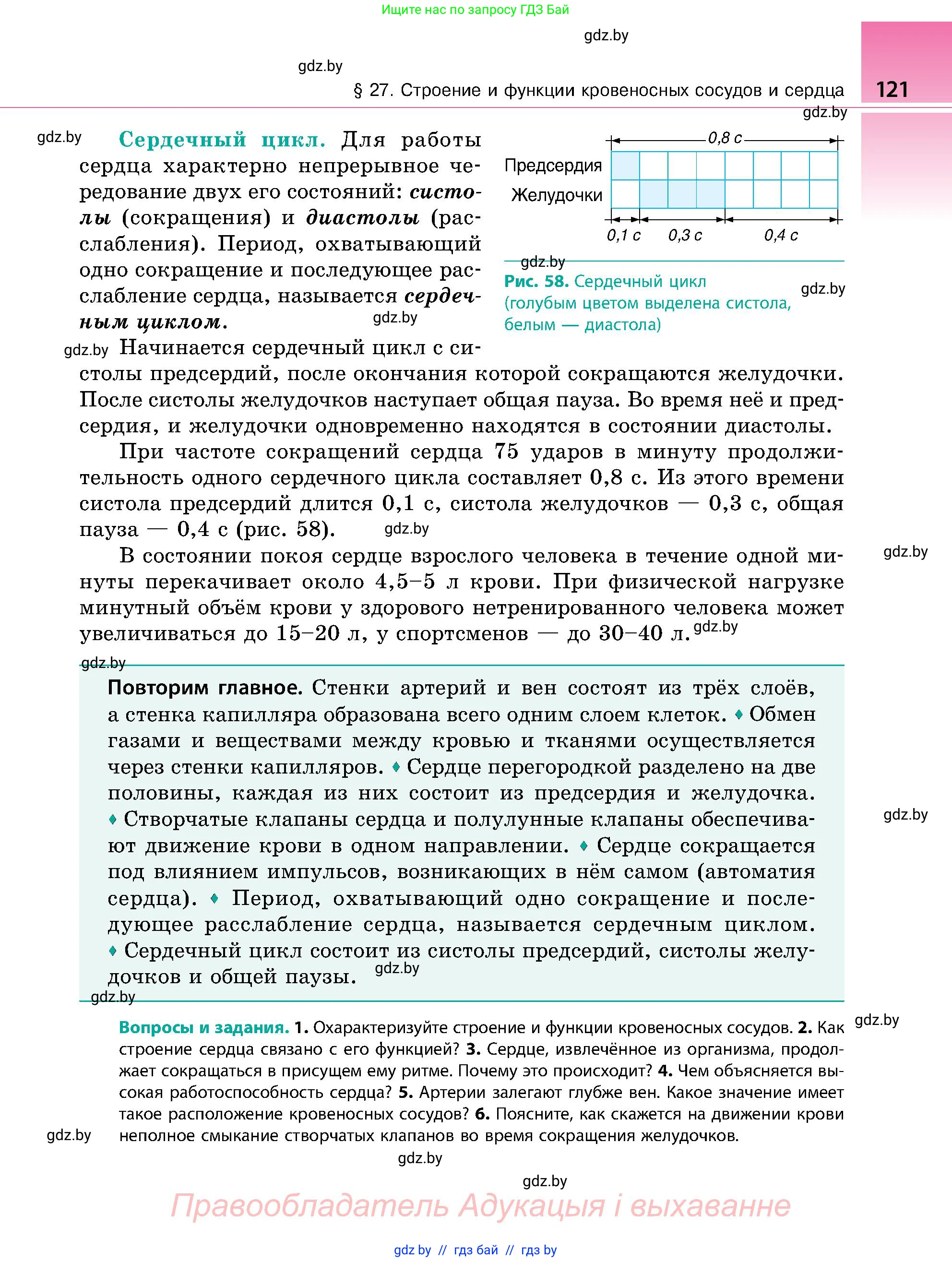 Биология, 9 класс Учебник, авторы: Борисов Олег Леонидович, Антипенко Алеся Анатольевна, Рогожников Олег Николаевич, издательство Адукацыя i выхаванне, Минск, 2025, бирюзового цвета, страница 121