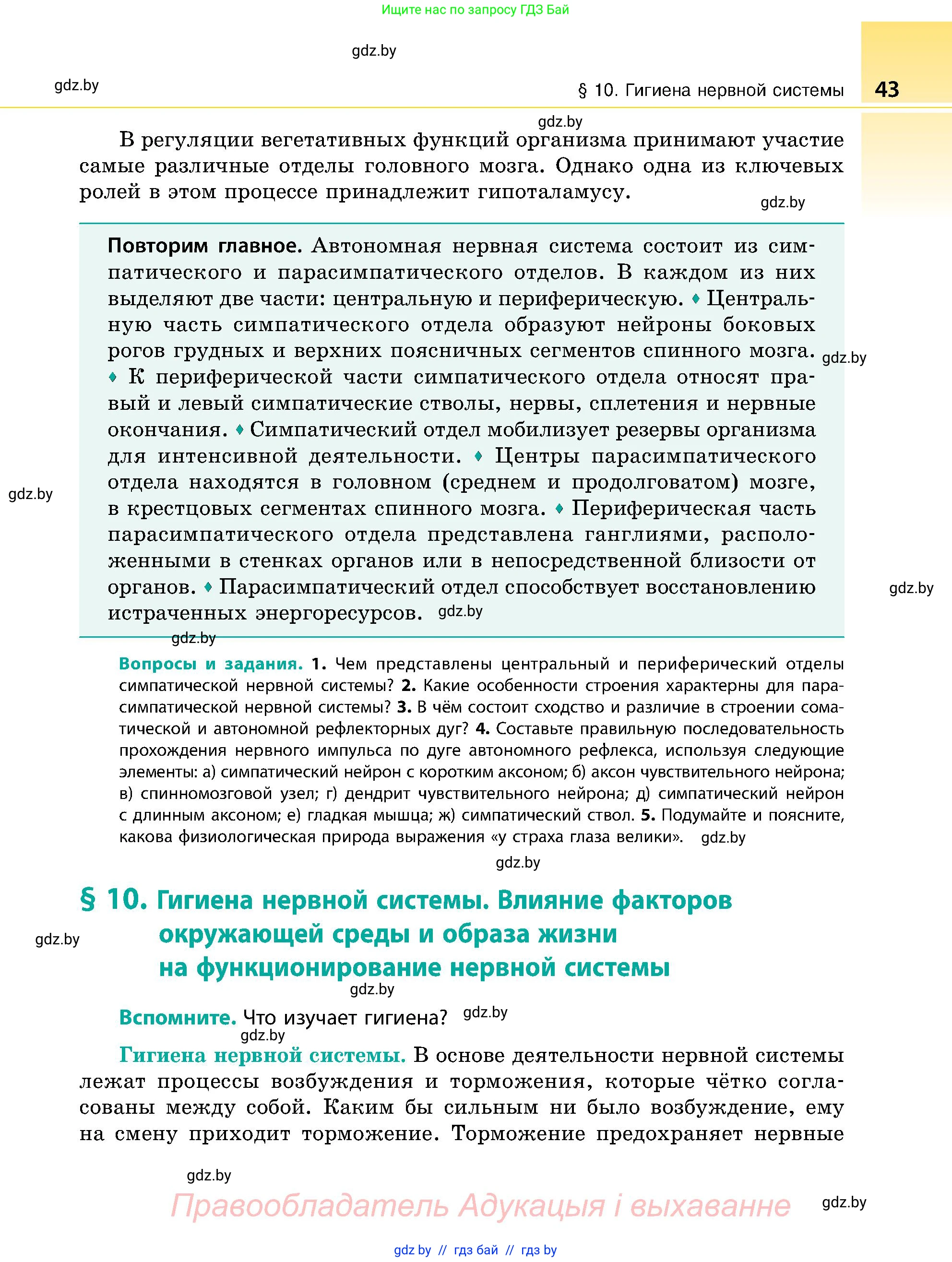 Биология, 9 класс Учебник, авторы: Борисов Олег Леонидович, Антипенко Алеся Анатольевна, Рогожников Олег Николаевич, издательство Адукацыя i выхаванне, Минск, 2025, бирюзового цвета, страница 43