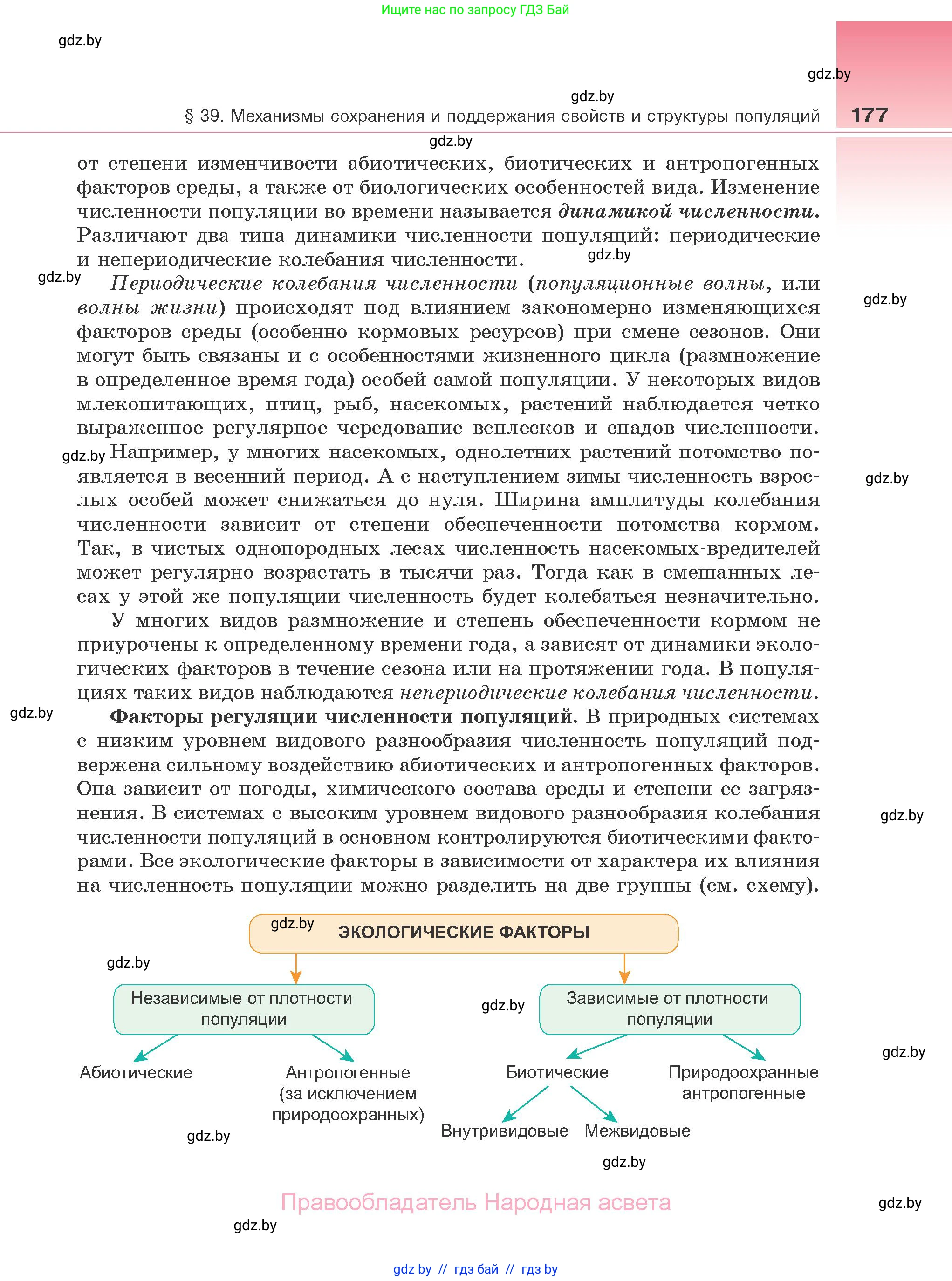 Биология, 10 класс Учебник, авторы: Маглыш Сабина Степановна, Кравченко Вячеслав Анатольевич, Довгун Татьяна Яновна, издательство Народная асвета, Минск, 2020, зелёного цвета, страница 177